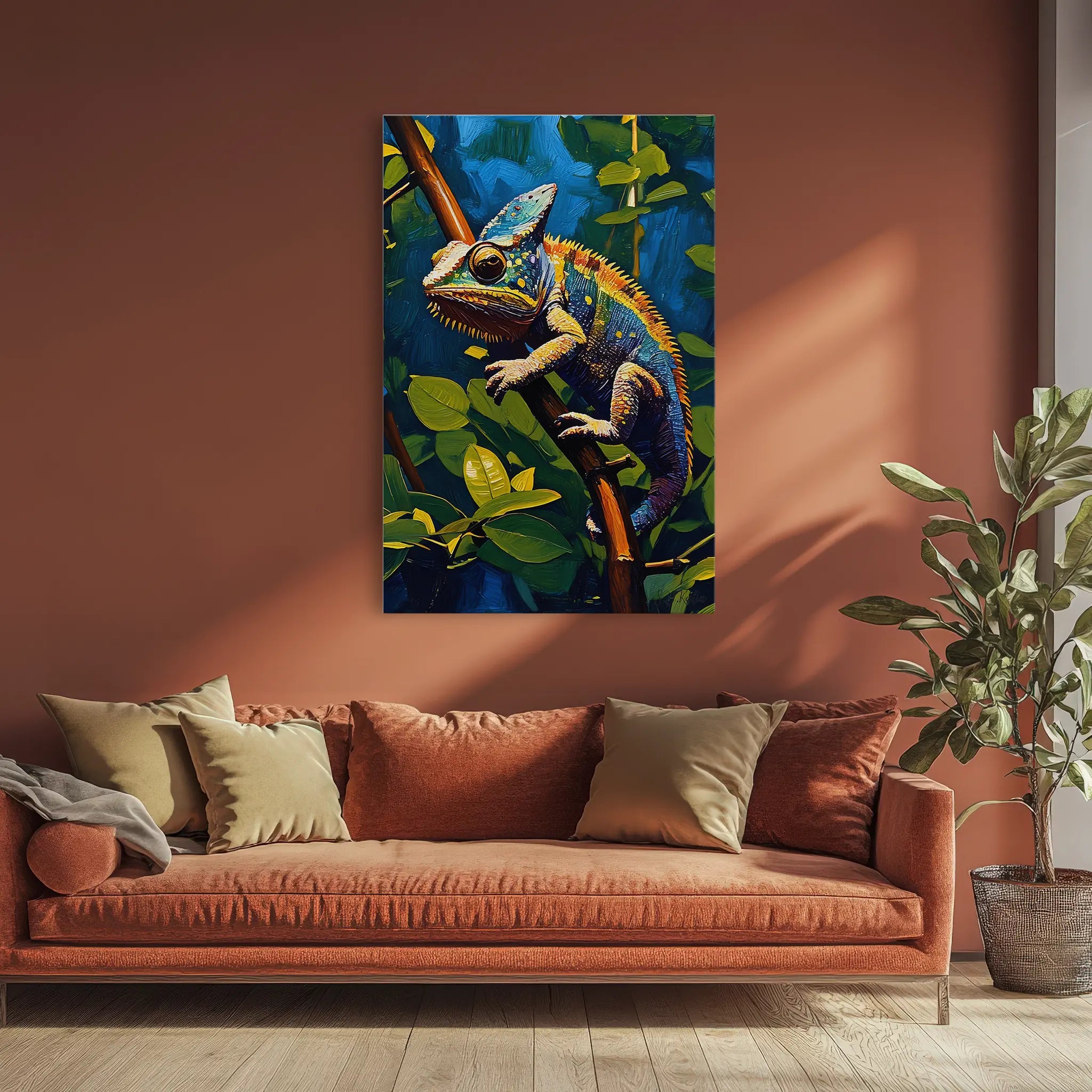 Forest Prism Chameleon Among Leaves Giclée Print 231077 Visual Wall Art AR2:3V Giclée Print