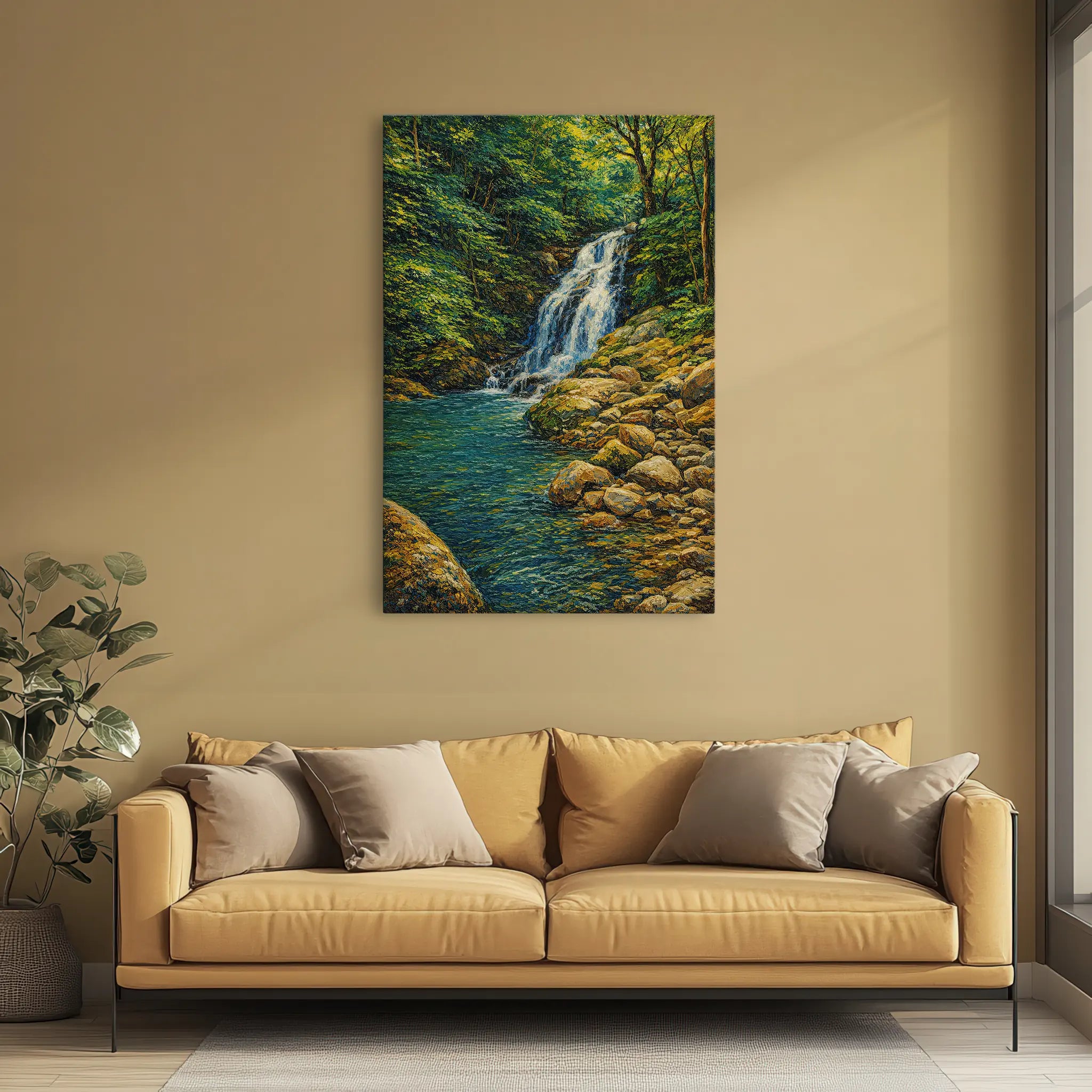 Forest-Waterfall-and-River-Giclée-Print-232006 Visual Wall Art AR2:3V Giclée Print