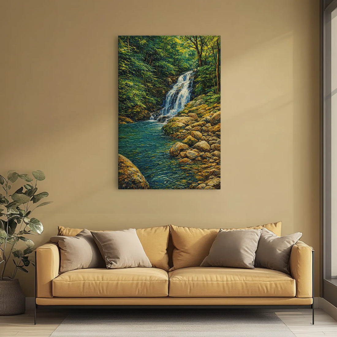 Forest-Waterfall-and-River-Giclée-Print-232006 Visual Wall Art AR2:3V Giclée Print