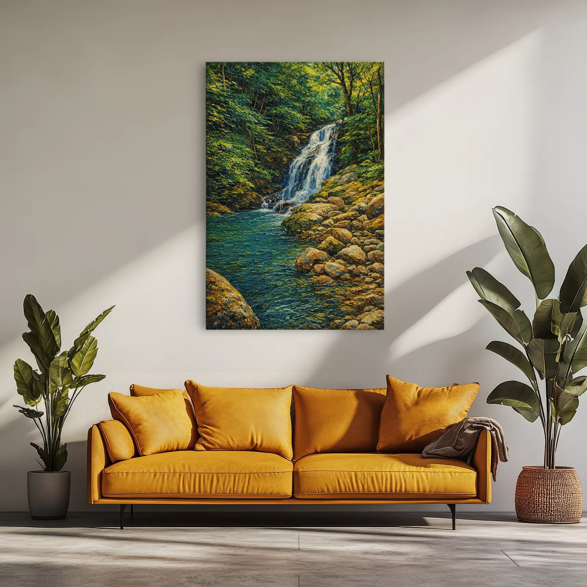 Forest-Waterfall-and-River-Giclée-Print-232006 Visual Wall Art AR2:3V Giclée Print