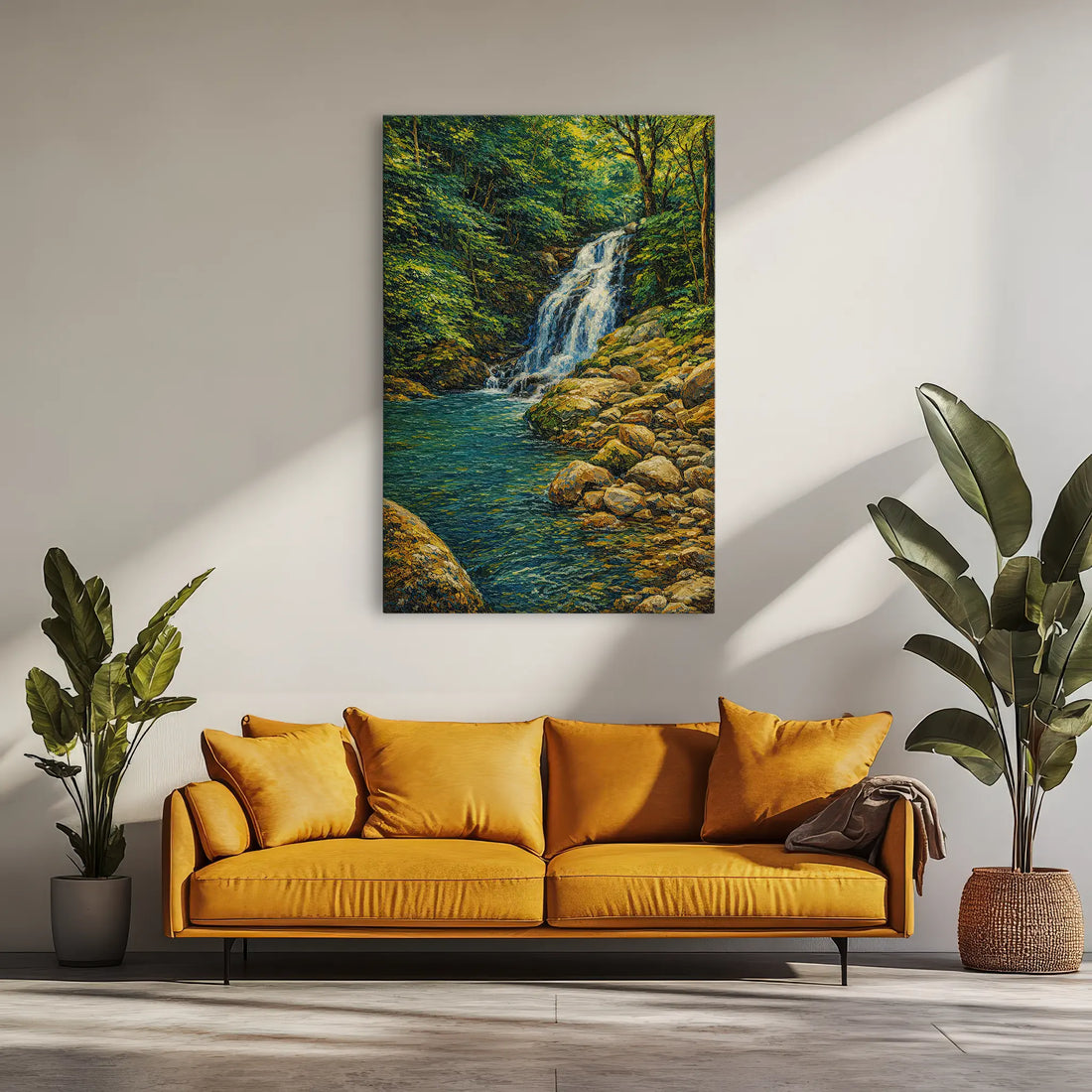 Forest-Waterfall-and-River-Giclée-Print-232006 Visual Wall Art AR2:3V Giclée Print