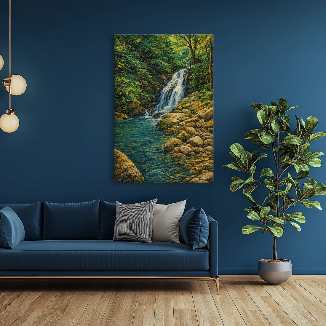 Forest-Waterfall-and-River-Giclée-Print-232006 Visual Wall Art AR2:3V Giclée Print
