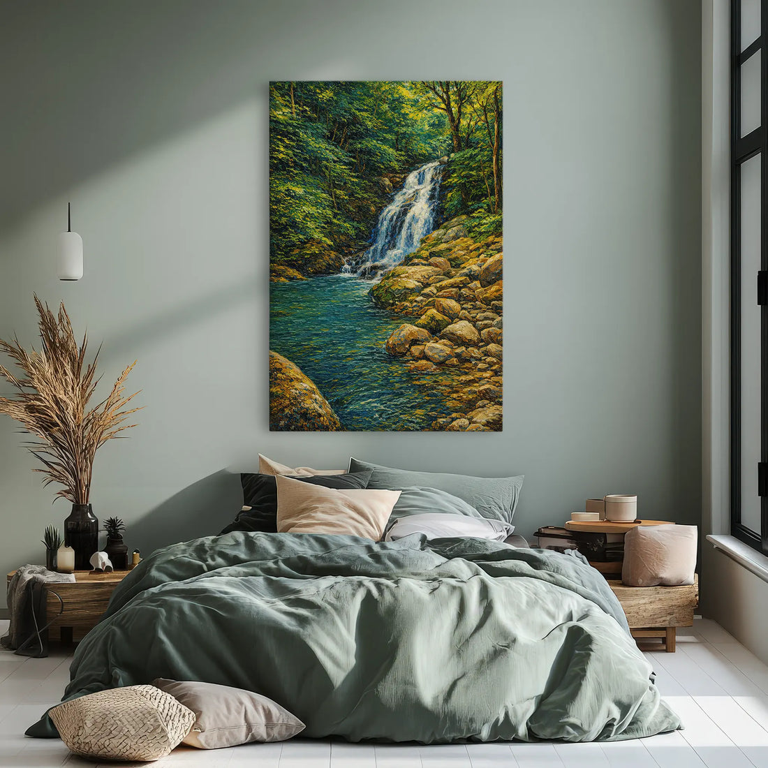Forest-Waterfall-and-River-Giclée-Print-232006 Visual Wall Art AR2:3V Giclée Print