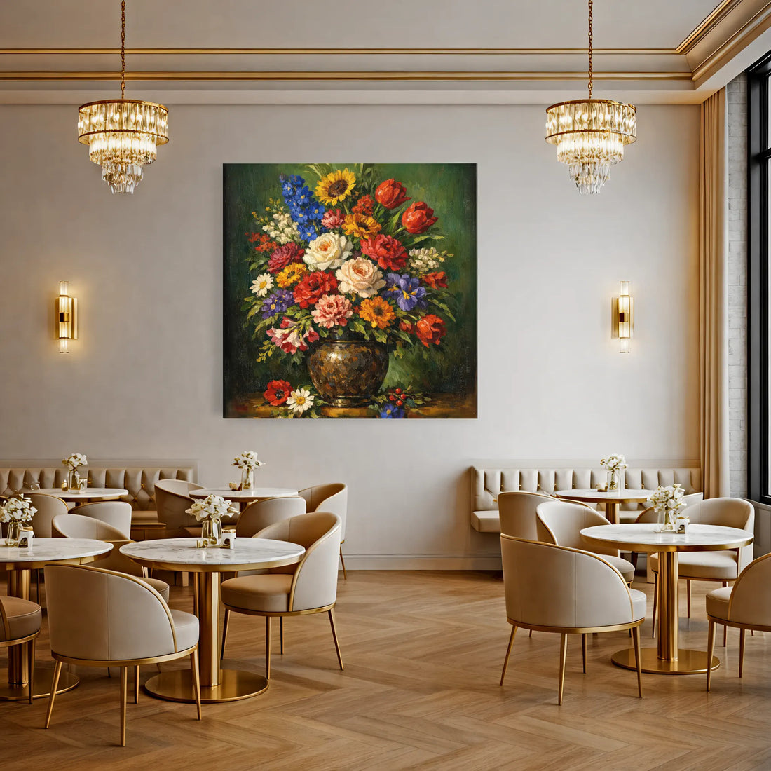 Garden Flowers in a Dark Vase Still Life Giclée Print 111005 Visual Wall Art AR1:1S Giclée Print