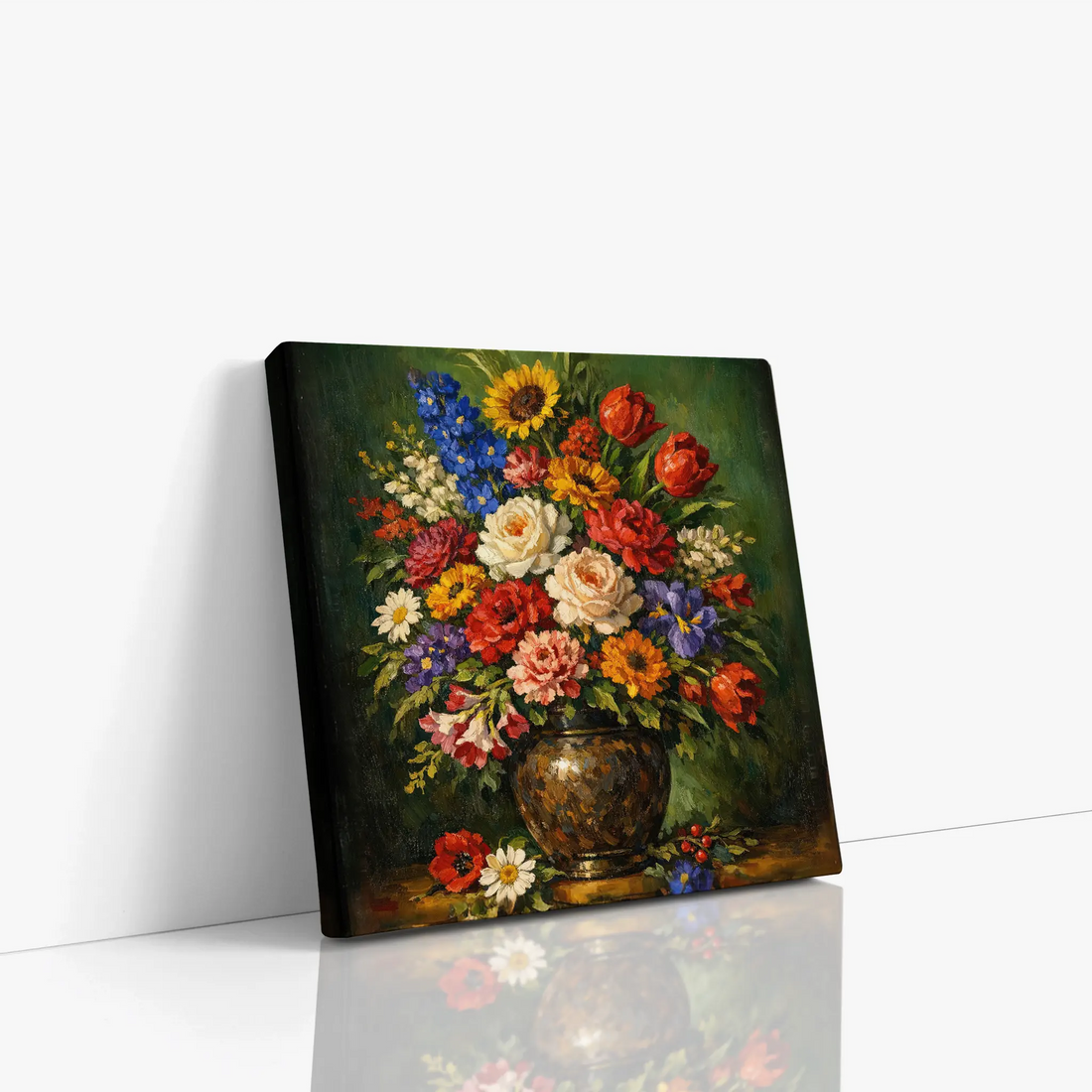 Garden Flowers in a Dark Vase Still Life Giclée Print 111005 Visual Wall Art AR1:1S Giclée Print
