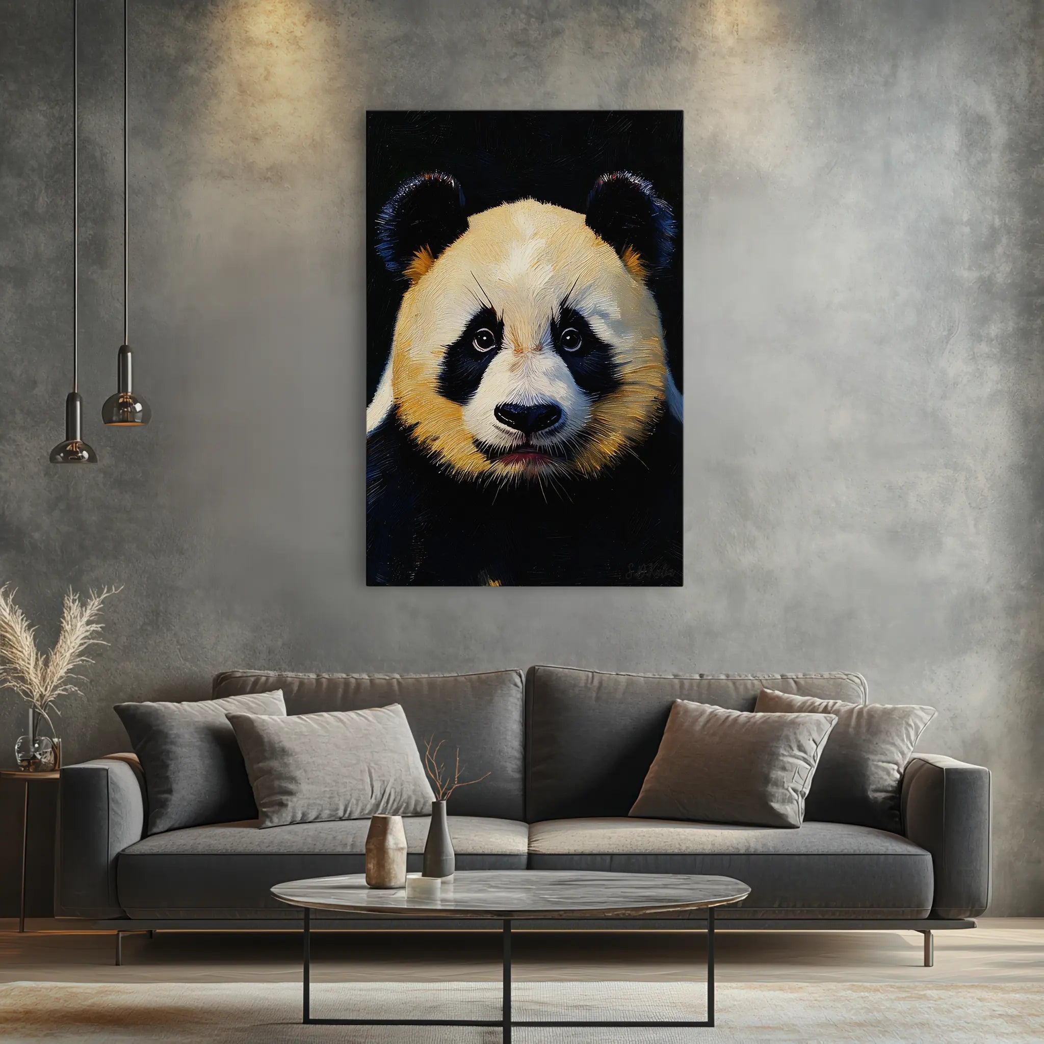 Gentle Guardian Panda Face Study Giclée Print 231017 Visual Wall Art AR2:3V Giclée Print
