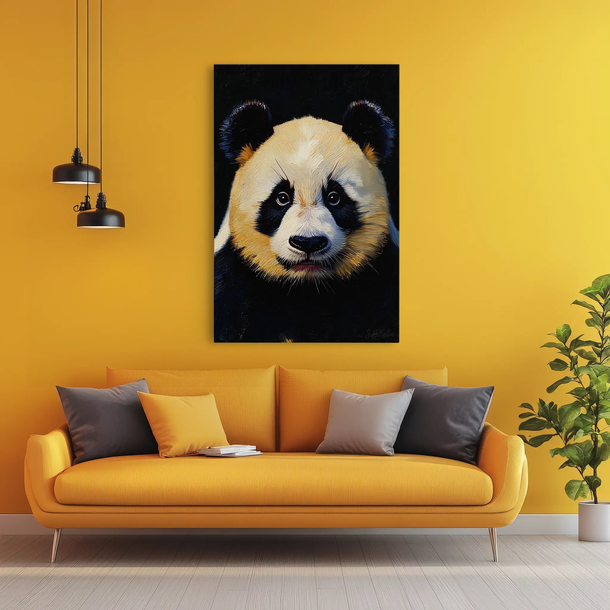 Gentle Guardian Panda Face Study Giclée Print 231017 Visual Wall Art AR2:3V Giclée Print