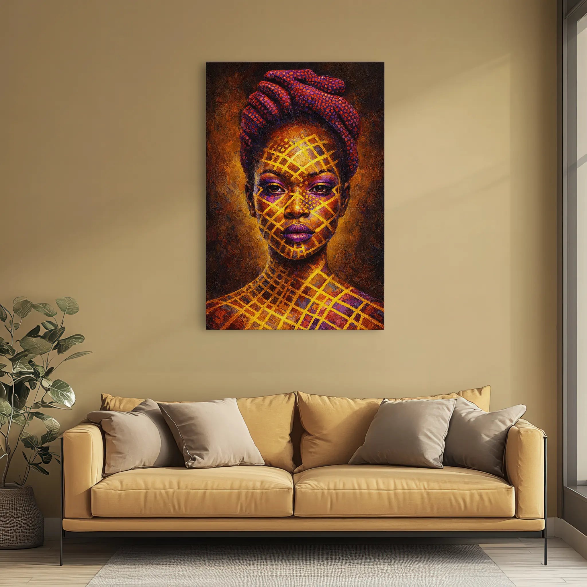 Gilded Lattice Queen in Violet Giclée Print 235007 Visual Wall Art AR2:3V Giclée Print