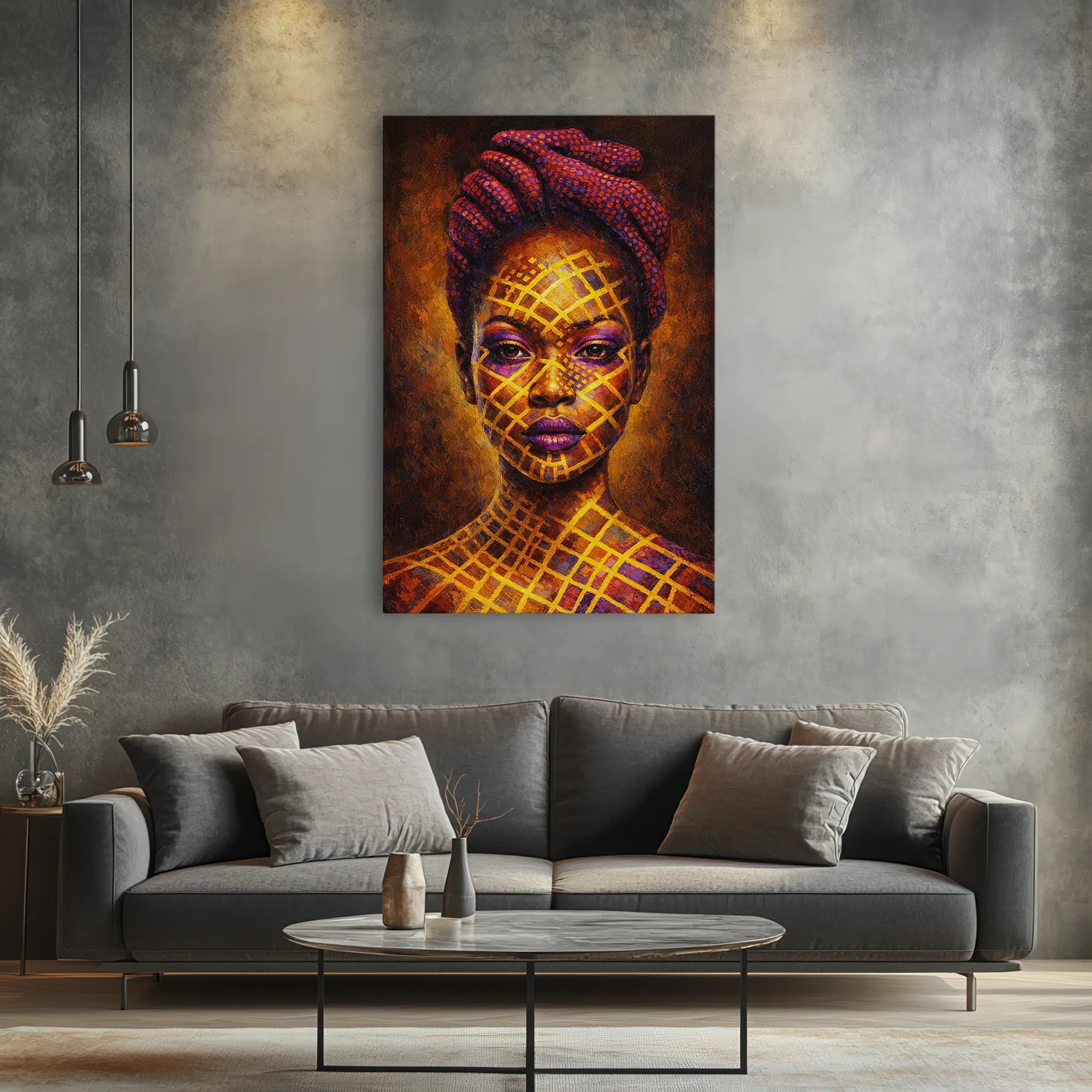 Gilded Lattice Queen in Violet Giclée Print 235007 Visual Wall Art AR2:3V Giclée Print