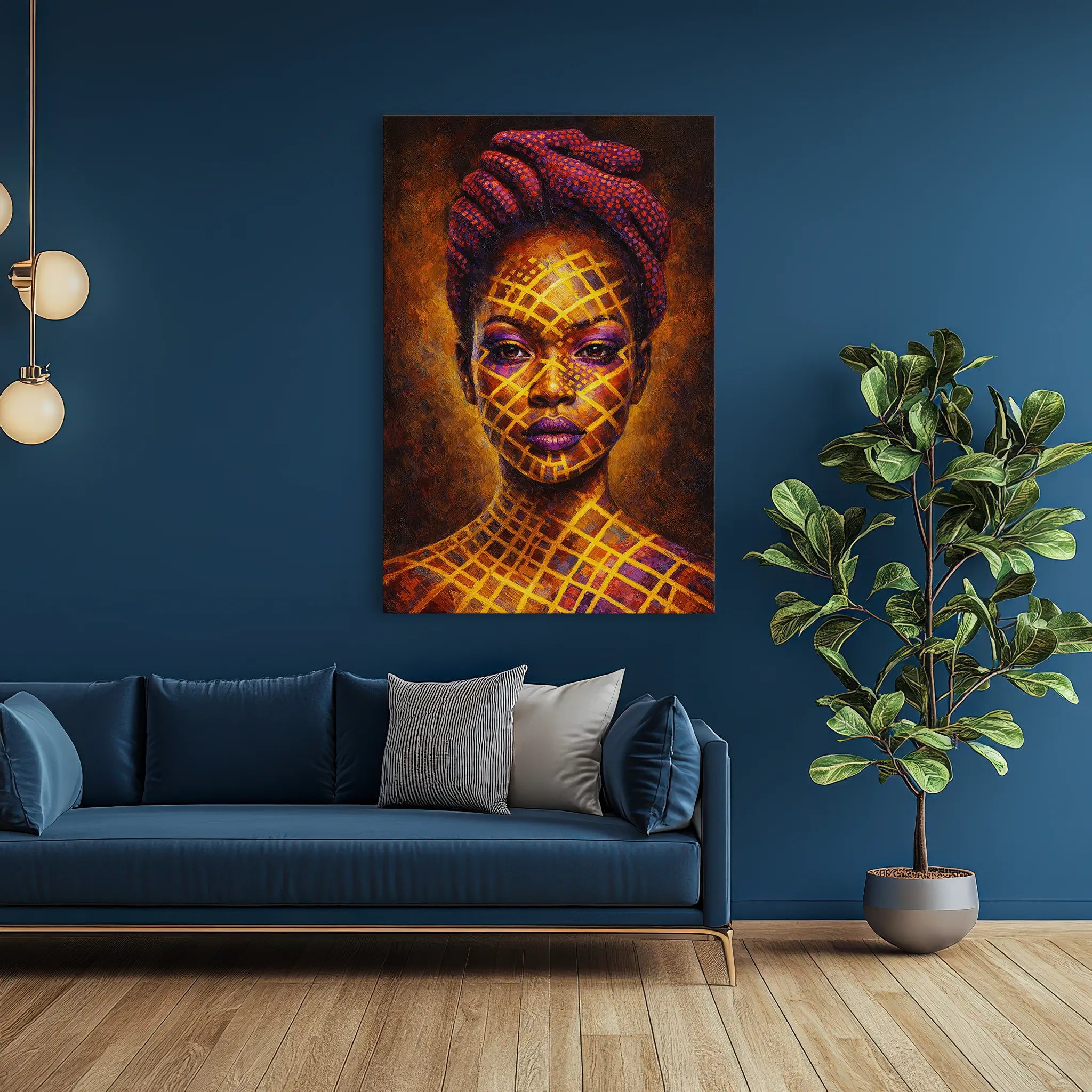Gilded Lattice Queen in Violet Giclée Print 235007 Visual Wall Art AR2:3V Giclée Print