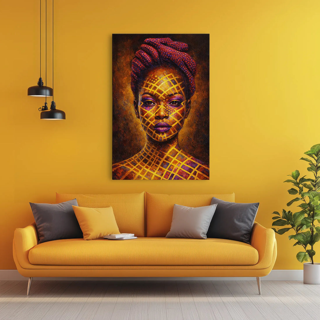 Gilded Lattice Queen in Violet Giclée Print 235007 Visual Wall Art AR2:3V Giclée Print