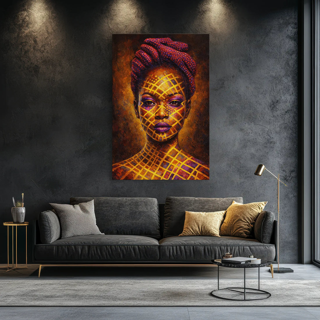 Gilded Lattice Queen in Violet Giclée Print 235007 Visual Wall Art AR2:3V Giclée Print