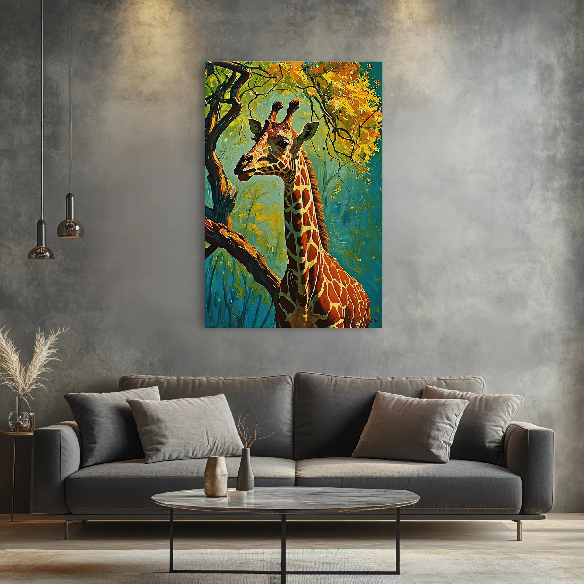 Giraffe Among Golden Leaves Giclée Print 231078 Visual Wall Art AR2:3V Giclée Print