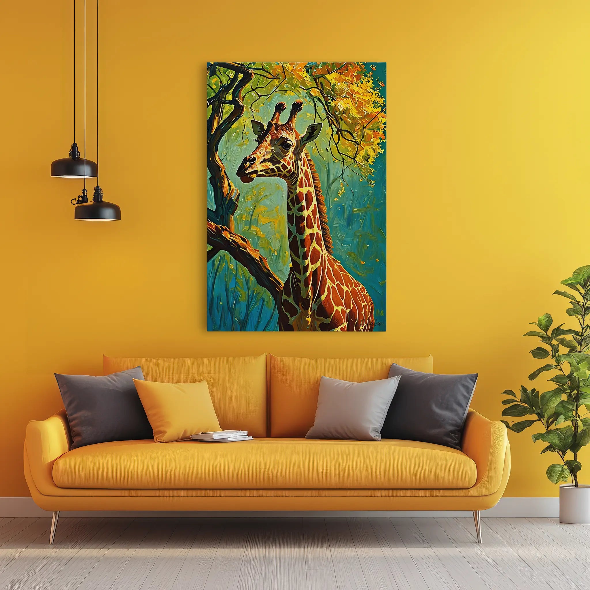 Giraffe Among Golden Leaves Giclée Print 231078 Visual Wall Art AR2:3V Giclée Print