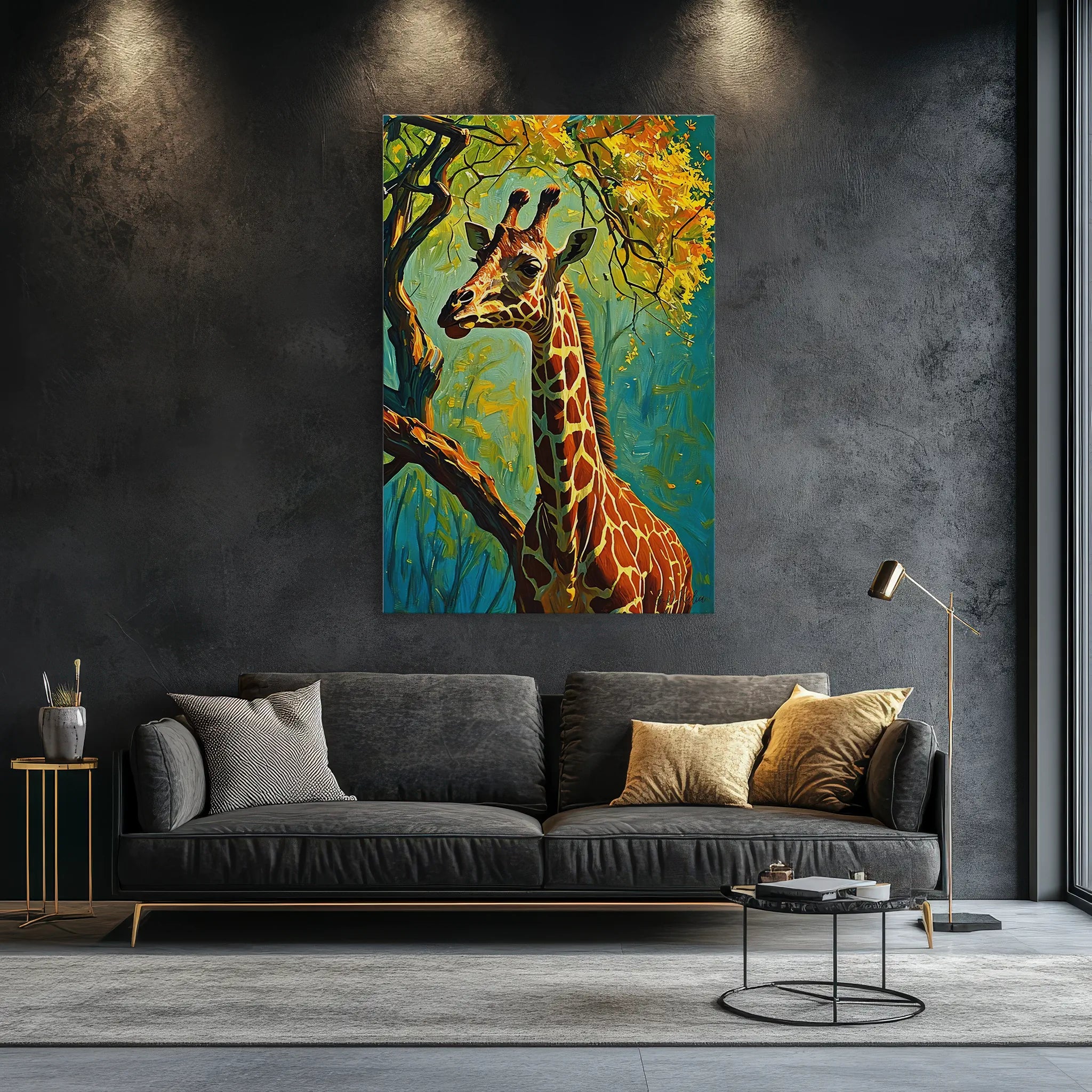 Giraffe Among Golden Leaves Giclée Print 231078 Visual Wall Art AR2:3V Giclée Print