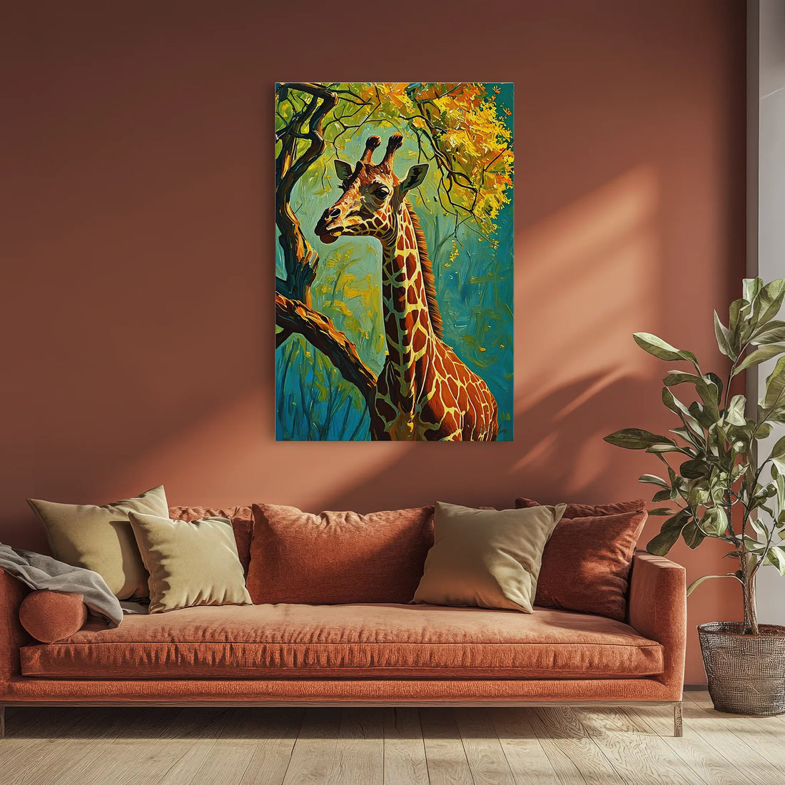 Giraffe Among Golden Leaves Giclée Print 231078 Visual Wall Art AR2:3V Giclée Print