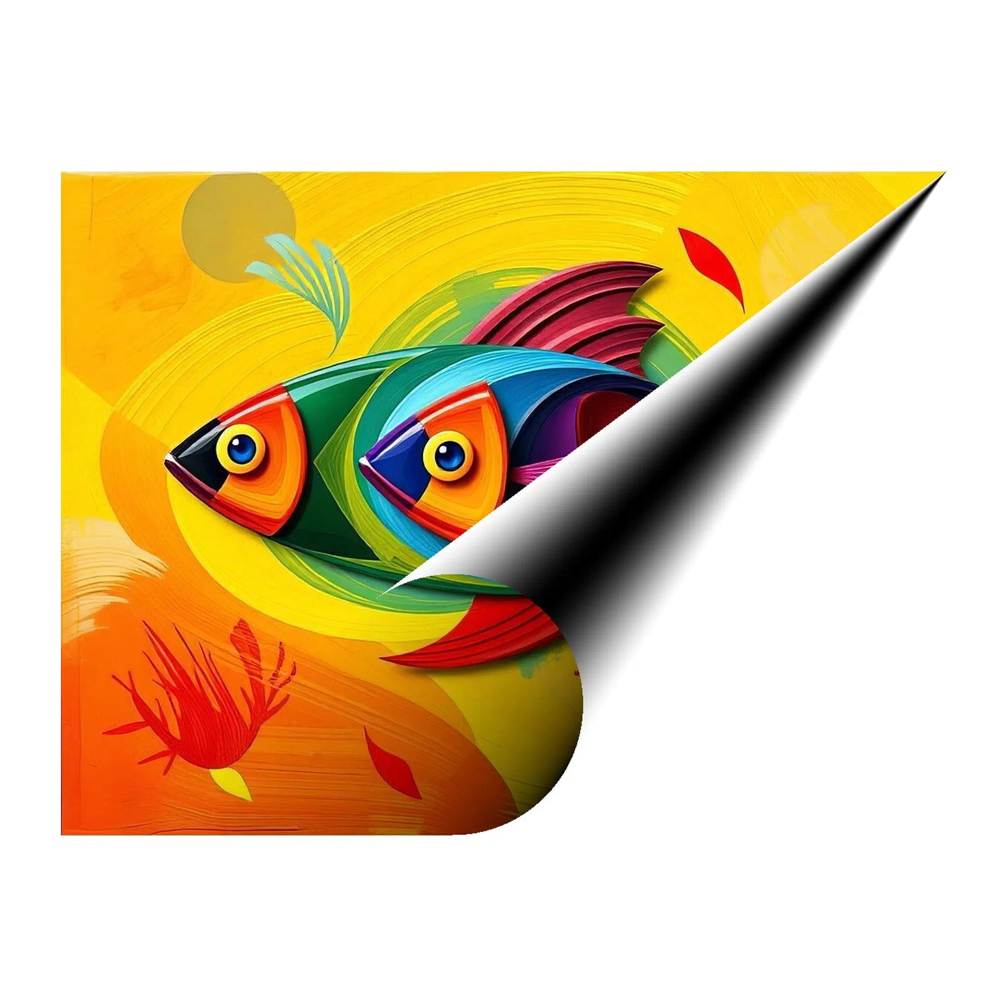 Glaring Fishes Giclée Print 43402 Giclée Rolled Canvas Print Visual Wall Art