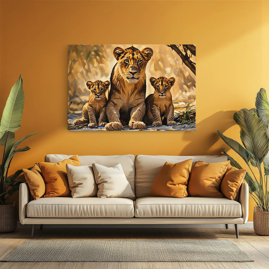 Golden Guard Lioness and Cubs Giclée Print 321018 Visual Wall Art AR3:2H Giclée Print
