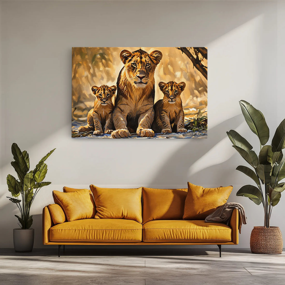 Golden Guard Lioness and Cubs Giclée Print 321018 Visual Wall Art AR3:2H Giclée Print