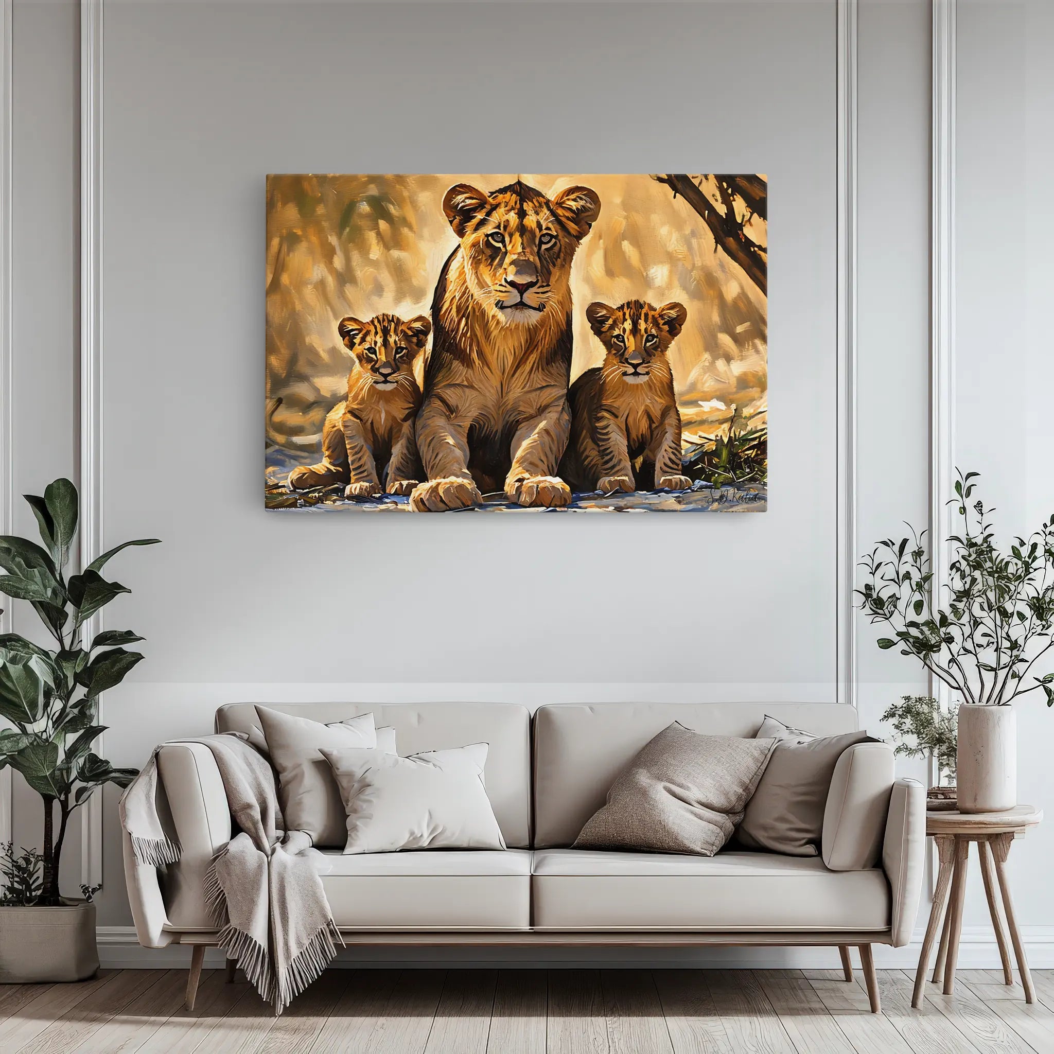 Golden Guard Lioness and Cubs Giclée Print 321018 Visual Wall Art AR3:2H Giclée Print