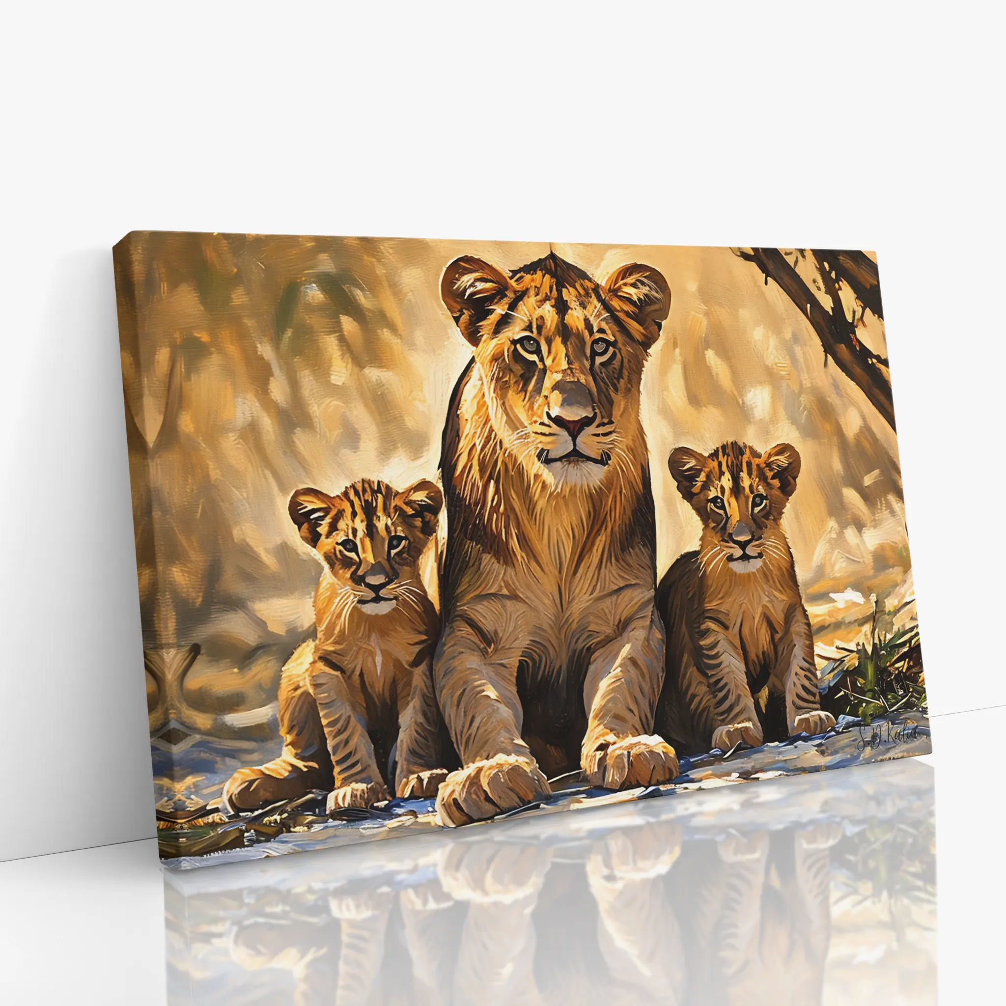 Golden Guard Lioness and Cubs Giclée Print 321018 Visual Wall Art AR3:2H Giclée Print
