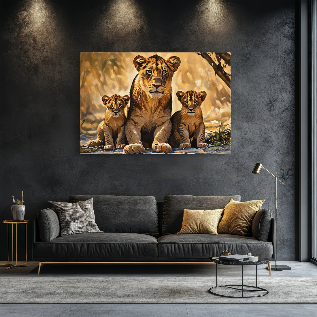 Golden Guard Lioness and Cubs Giclée Print 321018 Visual Wall Art AR3:2H Giclée Print