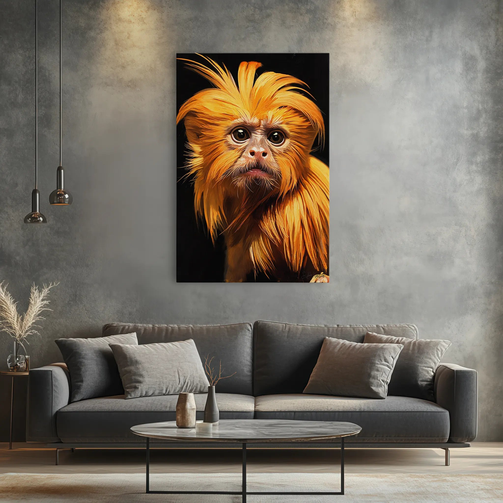 Golden Lion Tamarin Monkey Spotlight Giclée Print 231019 Visual Wall Art AR2:3V Giclée Print