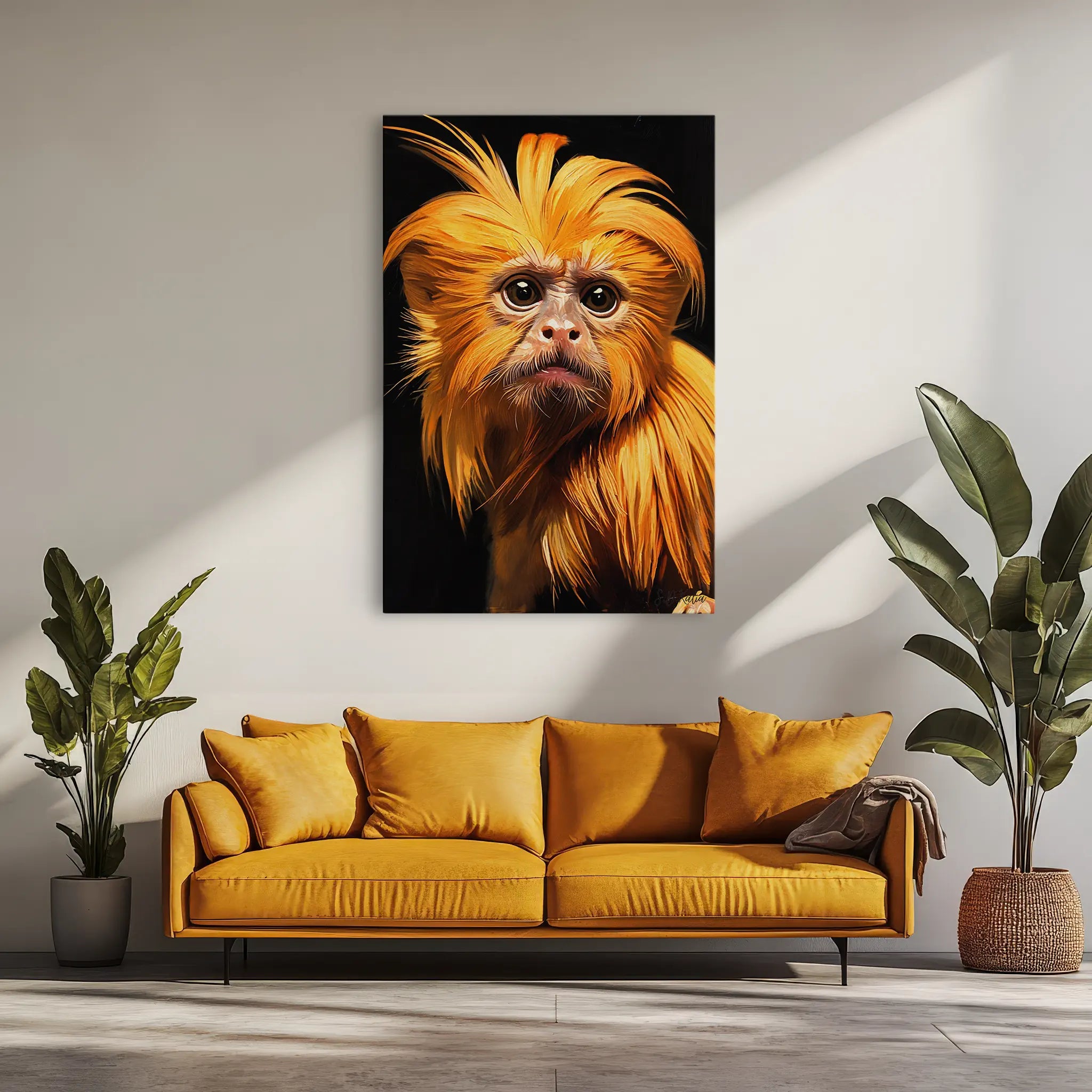 Golden Lion Tamarin Monkey Spotlight Giclée Print 231019 Visual Wall Art AR2:3V Giclée Print