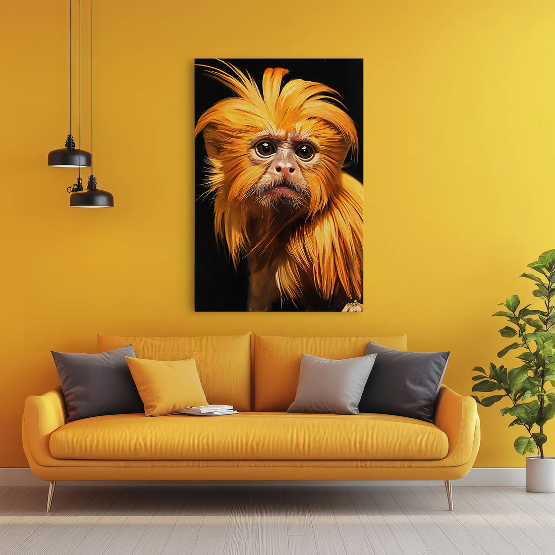 Golden Lion Tamarin Monkey Spotlight Giclée Print 231019 Visual Wall Art AR2:3V Giclée Print