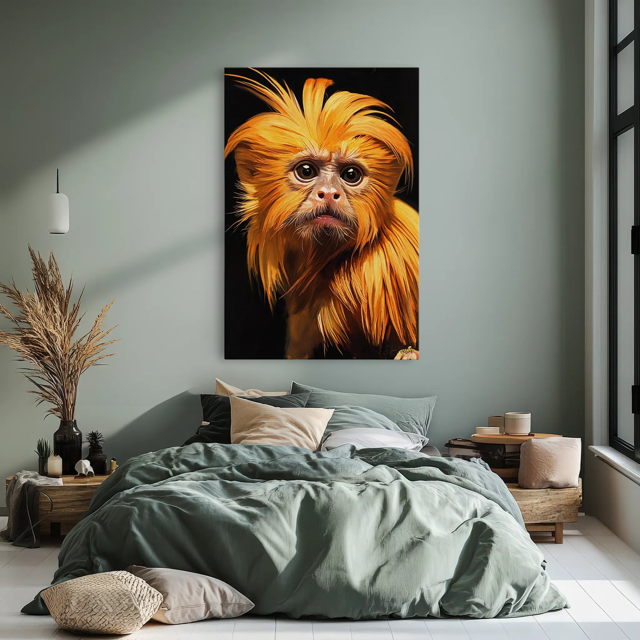 Golden Lion Tamarin Monkey Spotlight Giclée Print 231019 Visual Wall Art AR2:3V Giclée Print
