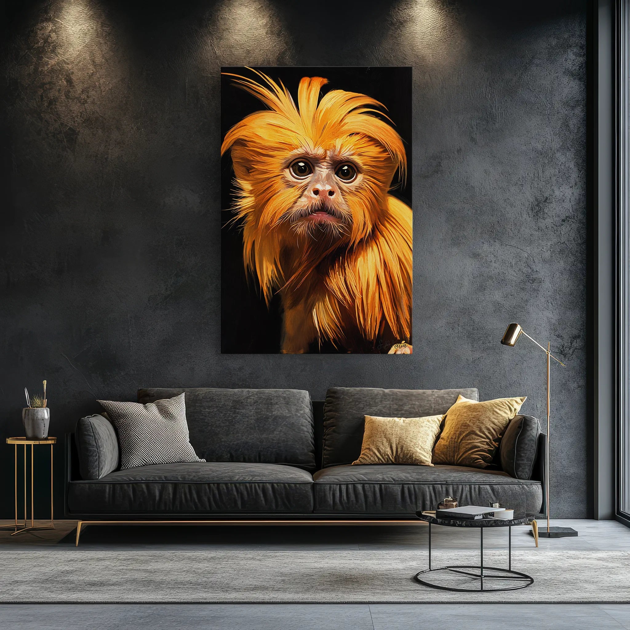 Golden Lion Tamarin Monkey Spotlight Giclée Print 231019 Visual Wall Art AR2:3V Giclée Print