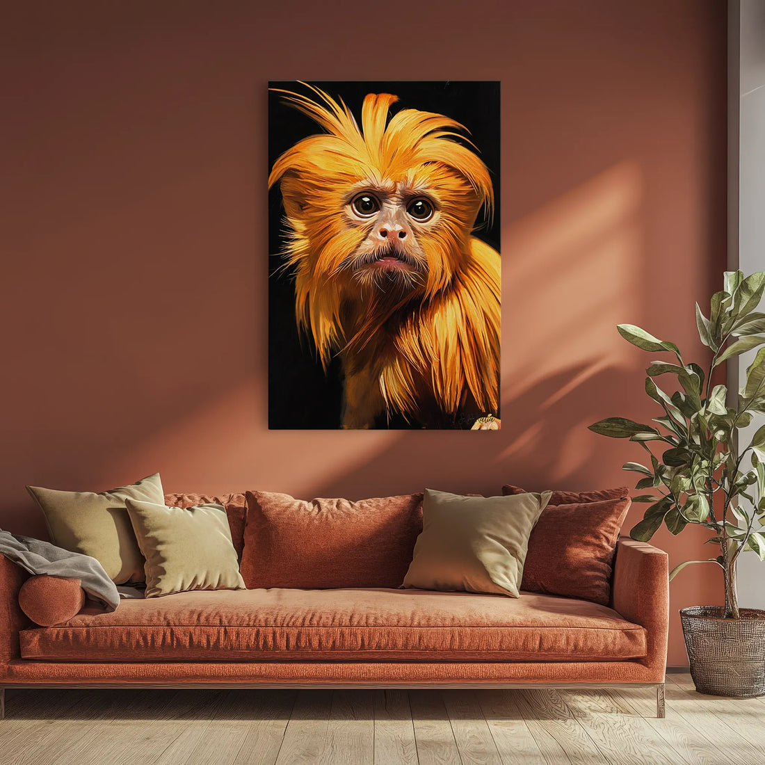 Golden Lion Tamarin Monkey Spotlight Giclée Print 231019 Visual Wall Art AR2:3V Giclée Print