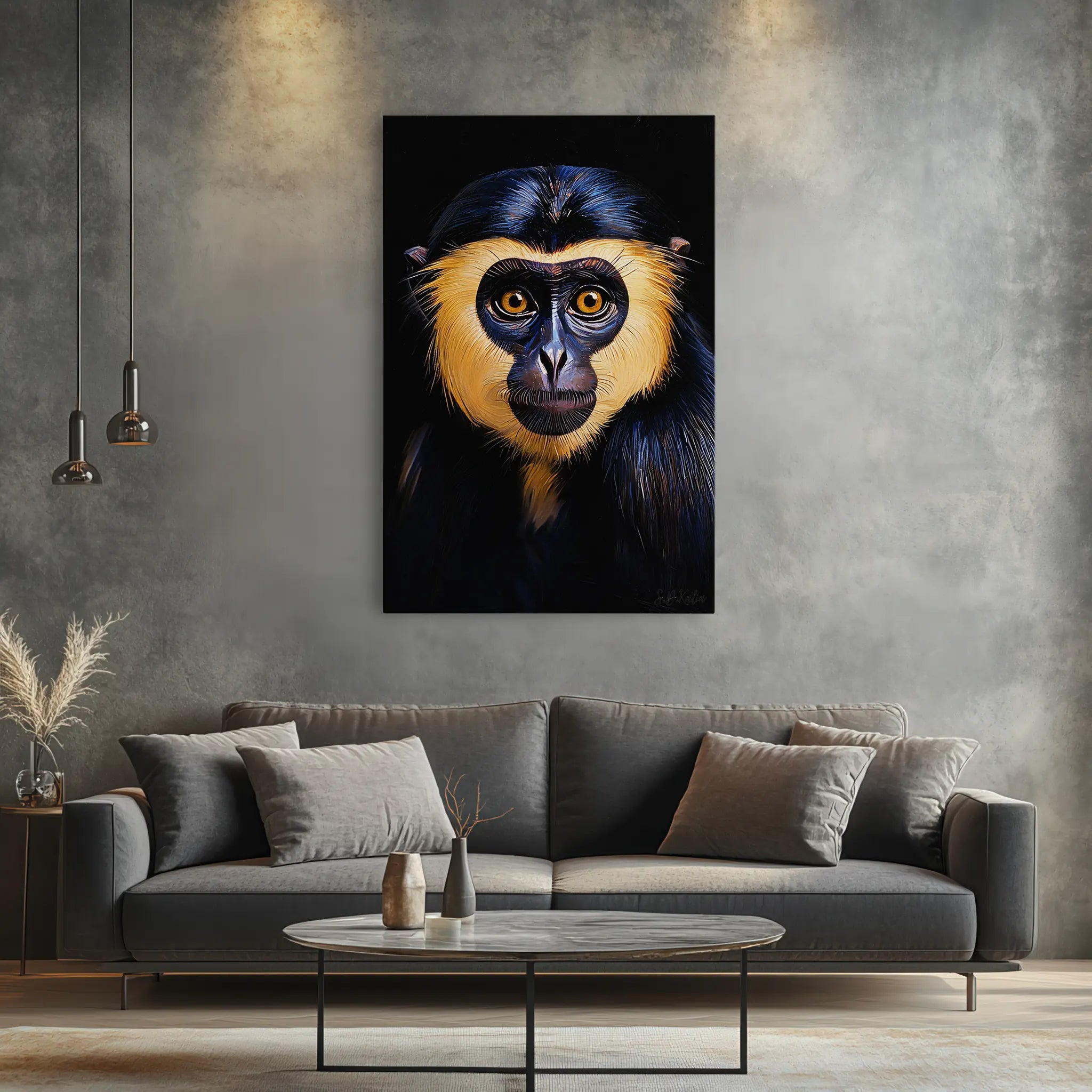 Golden-Masked Monkey Gaze Giclée Print 231018 Visual Wall Art AR2:3V Giclée Print