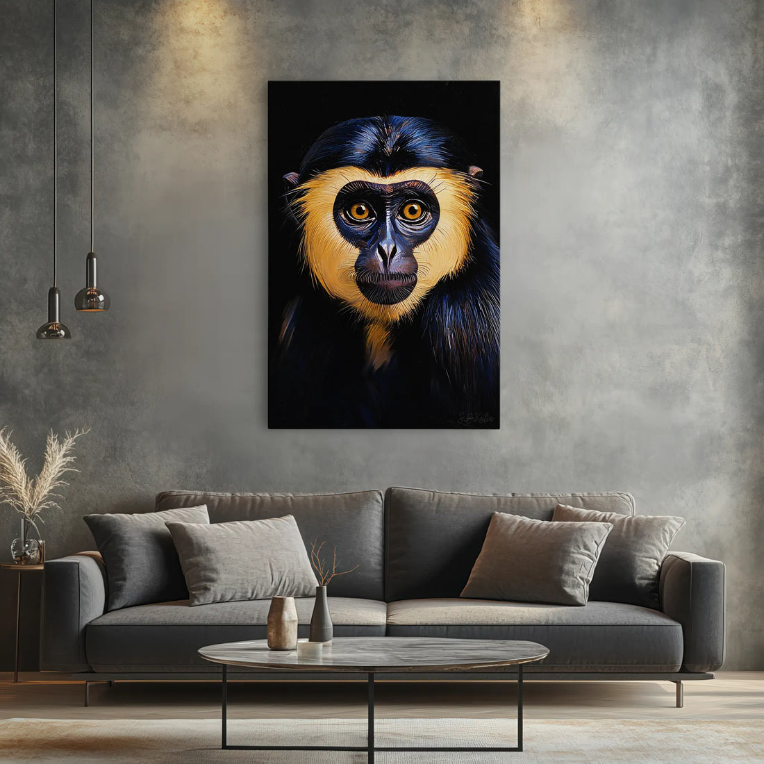 Golden-Masked Monkey Gaze Giclée Print 231018 Visual Wall Art AR2:3V Giclée Print