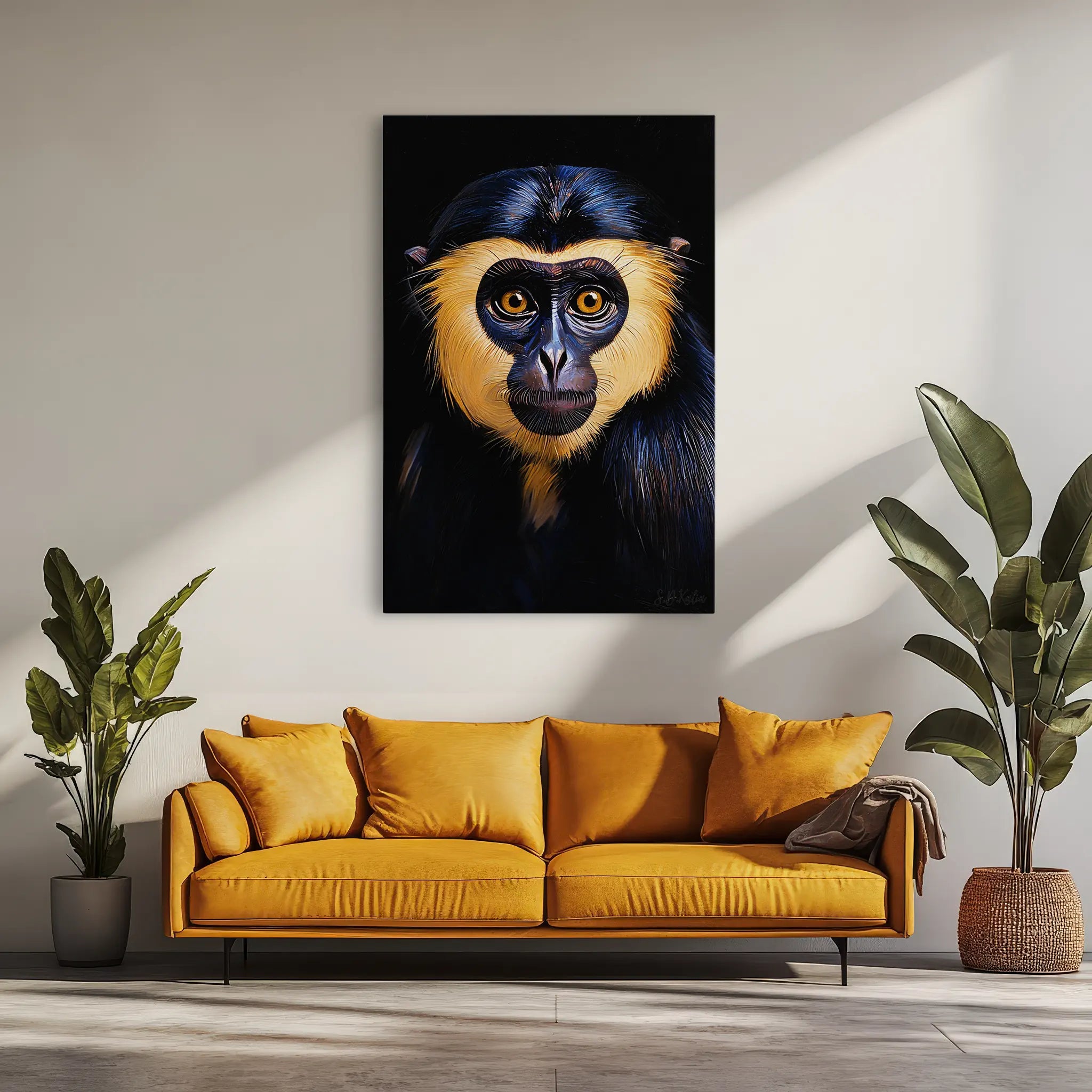 Golden-Masked Monkey Gaze Giclée Print 231018 Visual Wall Art AR2:3V Giclée Print