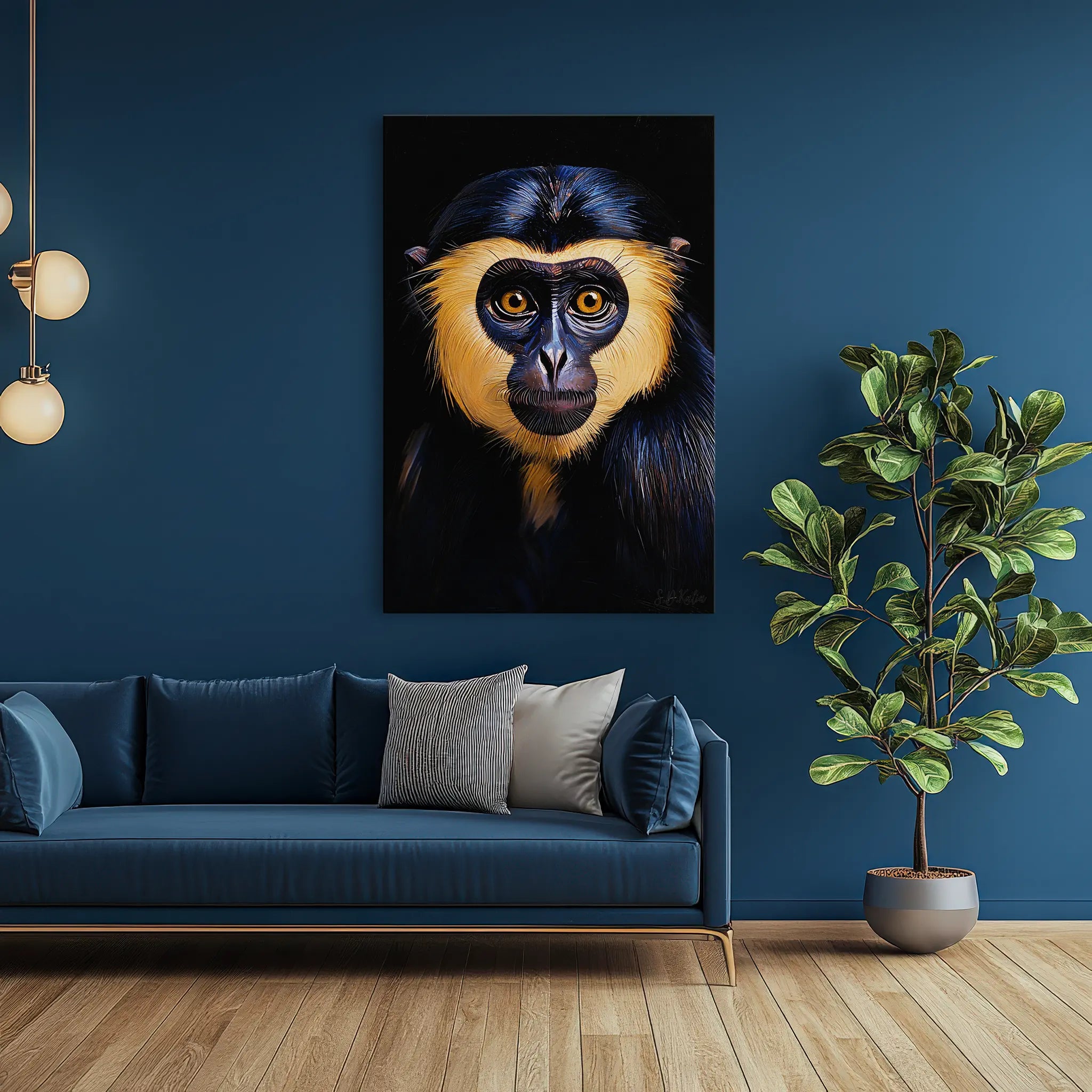 Golden-Masked Monkey Gaze Giclée Print 231018 Visual Wall Art AR2:3V Giclée Print