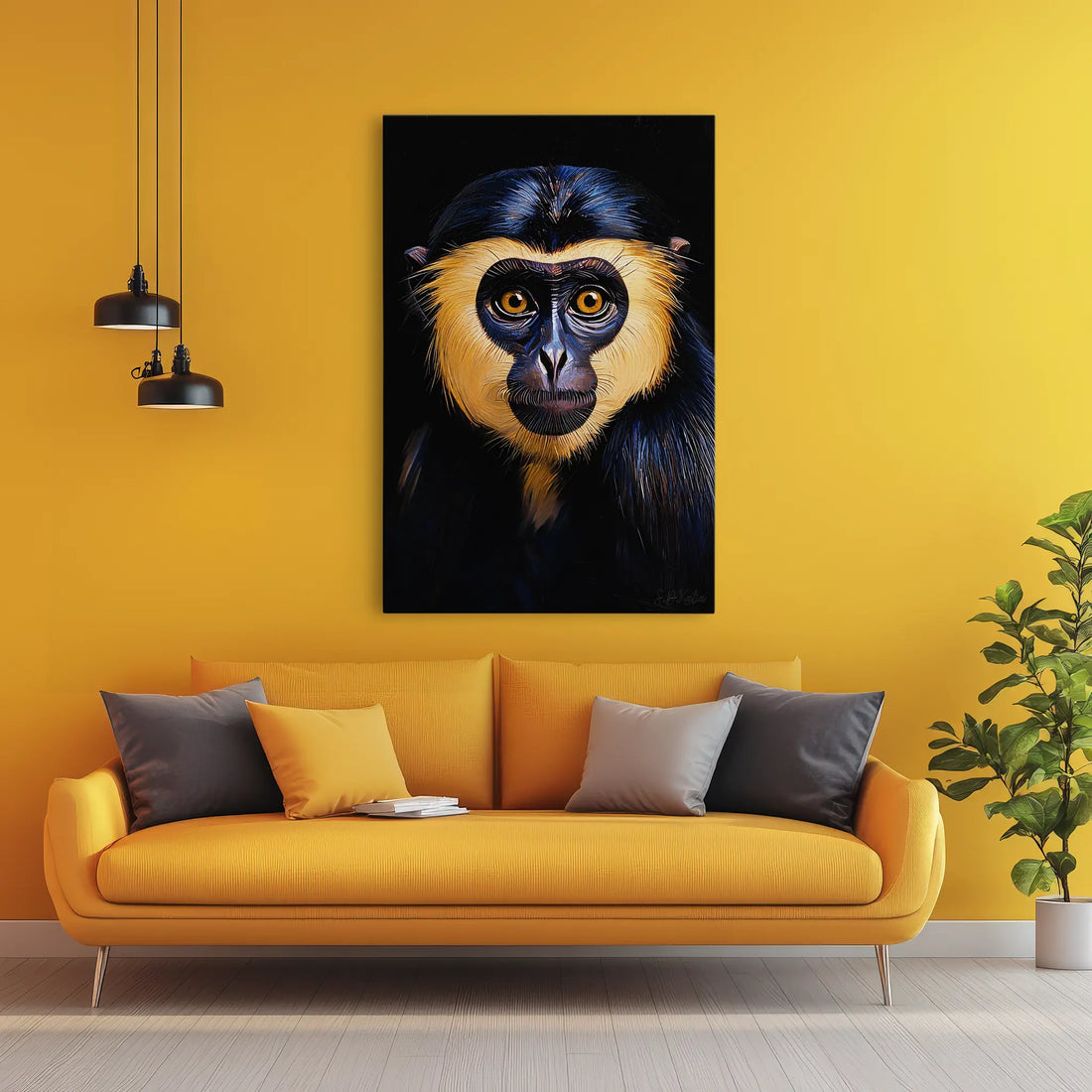 Golden-Masked Monkey Gaze Giclée Print 231018 Visual Wall Art AR2:3V Giclée Print