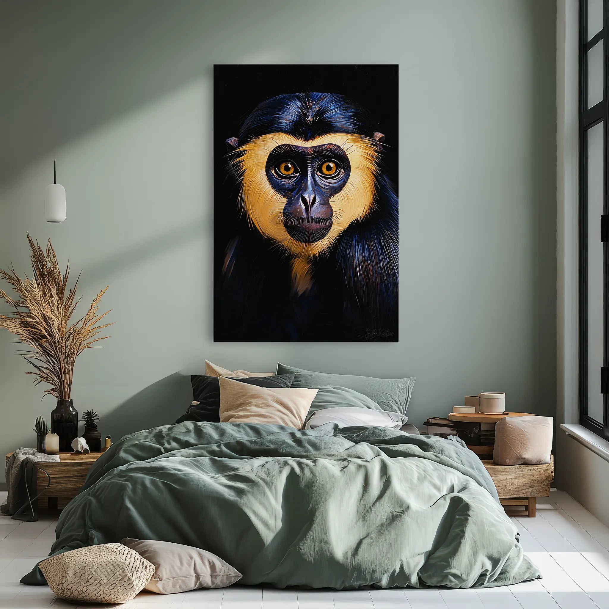 Golden-Masked Monkey Gaze Giclée Print 231018 Visual Wall Art AR2:3V Giclée Print