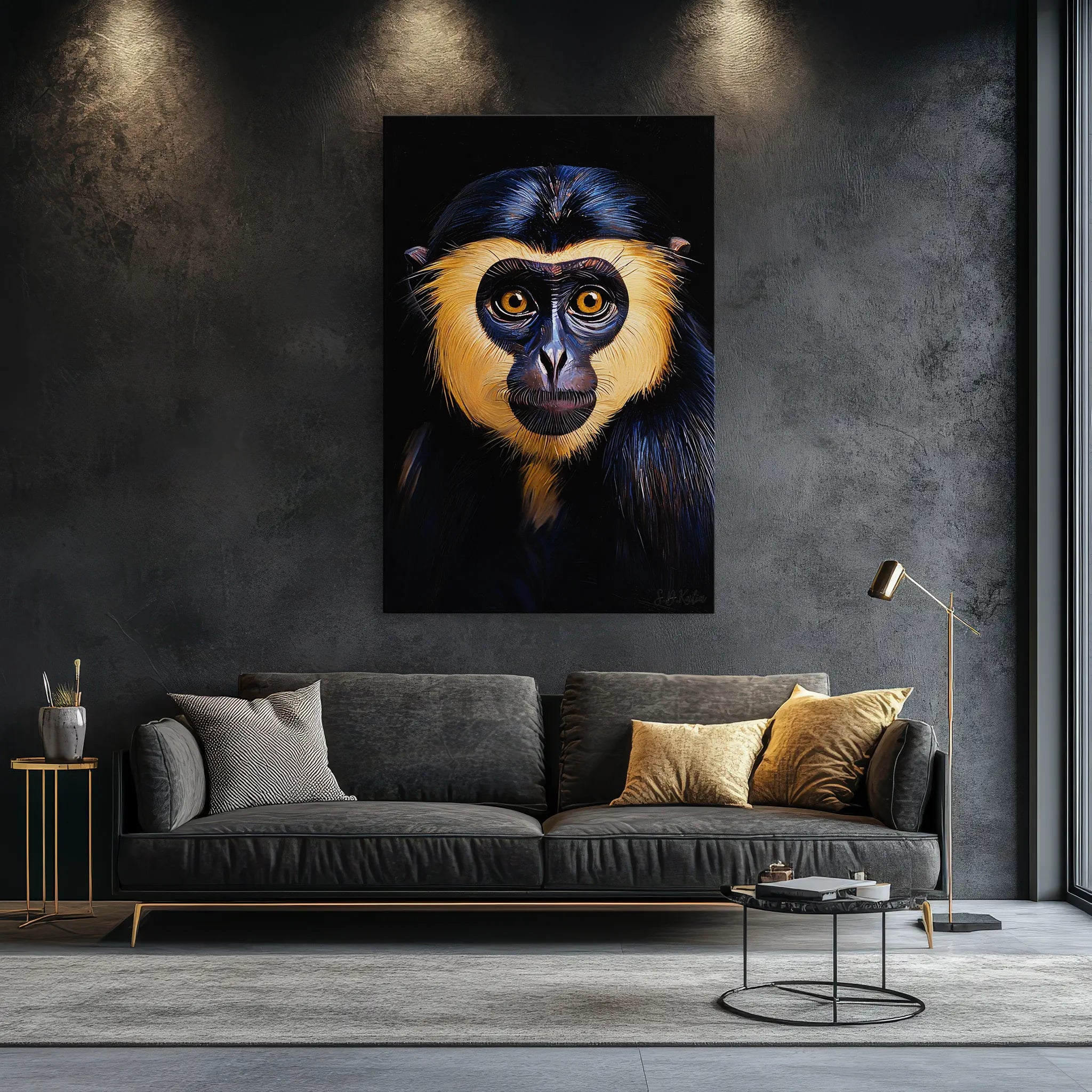 Golden-Masked Monkey Gaze Giclée Print 231018 Visual Wall Art AR2:3V Giclée Print