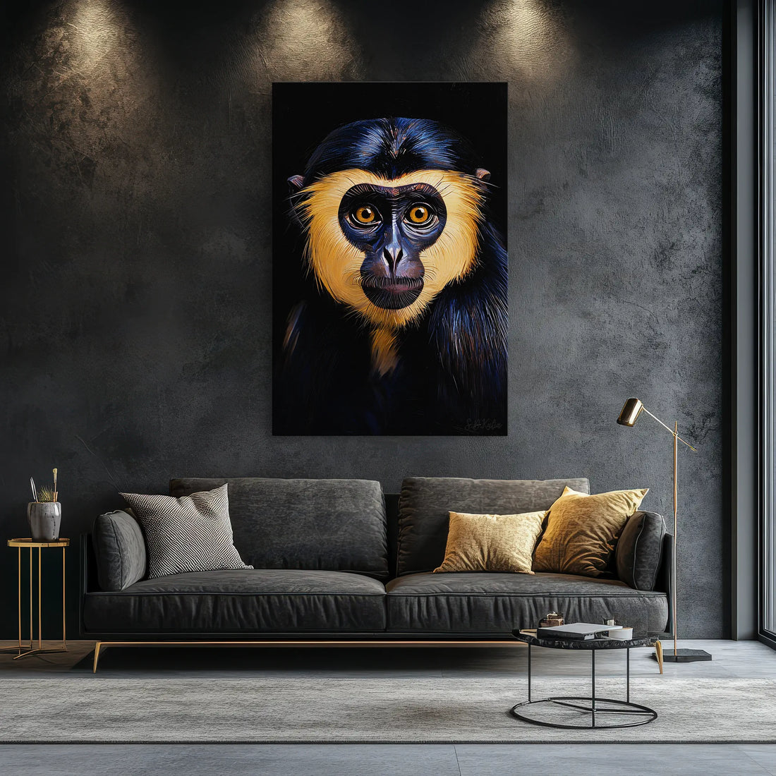 Golden-Masked Monkey Gaze Giclée Print 231018 Visual Wall Art AR2:3V Giclée Print