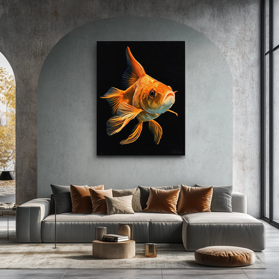 Golden Ornamental Fish Giclée Print 451012 Visual Wall Art AR3:4V-AR4:5V Giclée Print