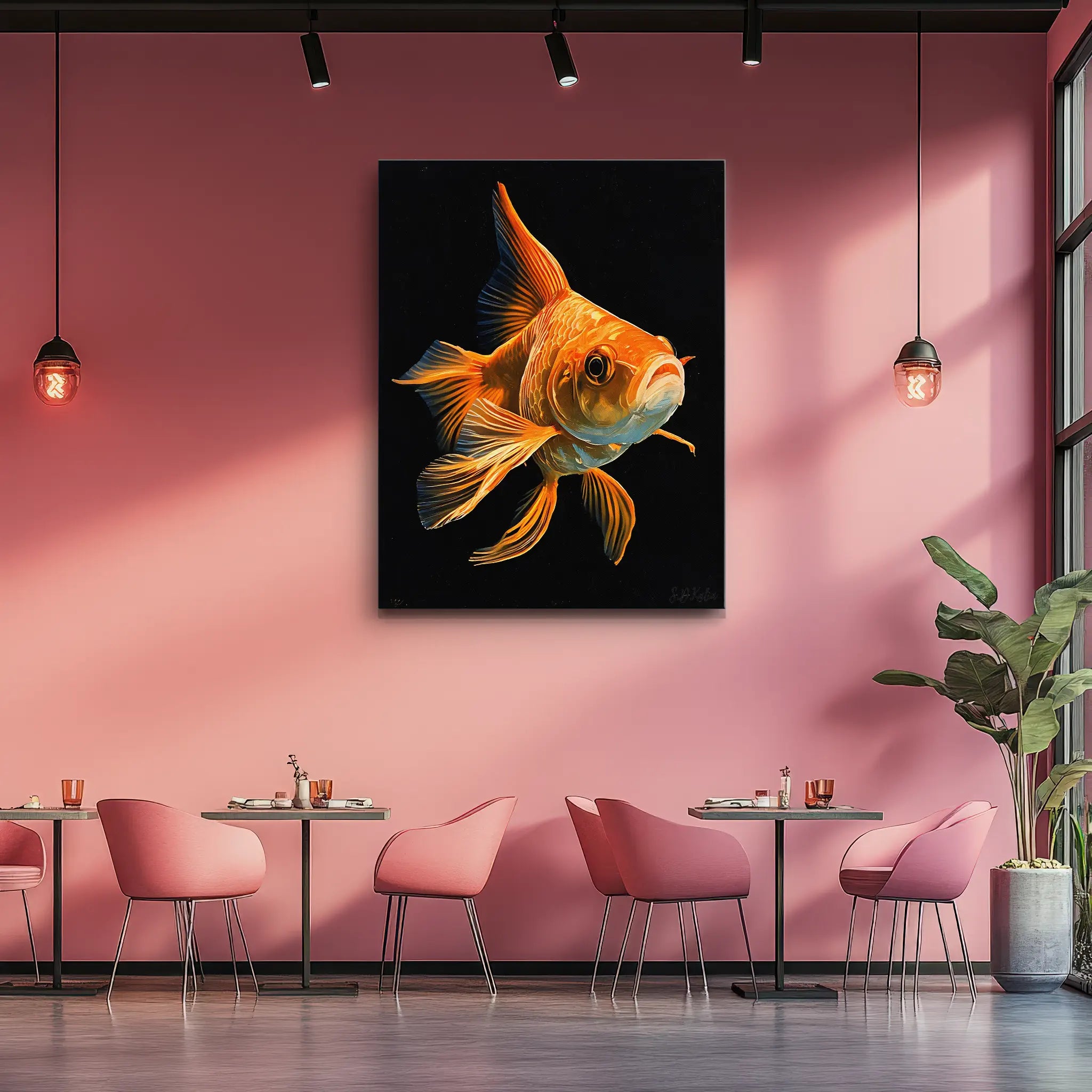 Golden Ornamental Fish Giclée Print 451012 Visual Wall Art AR3:4V-AR4:5V Giclée Print