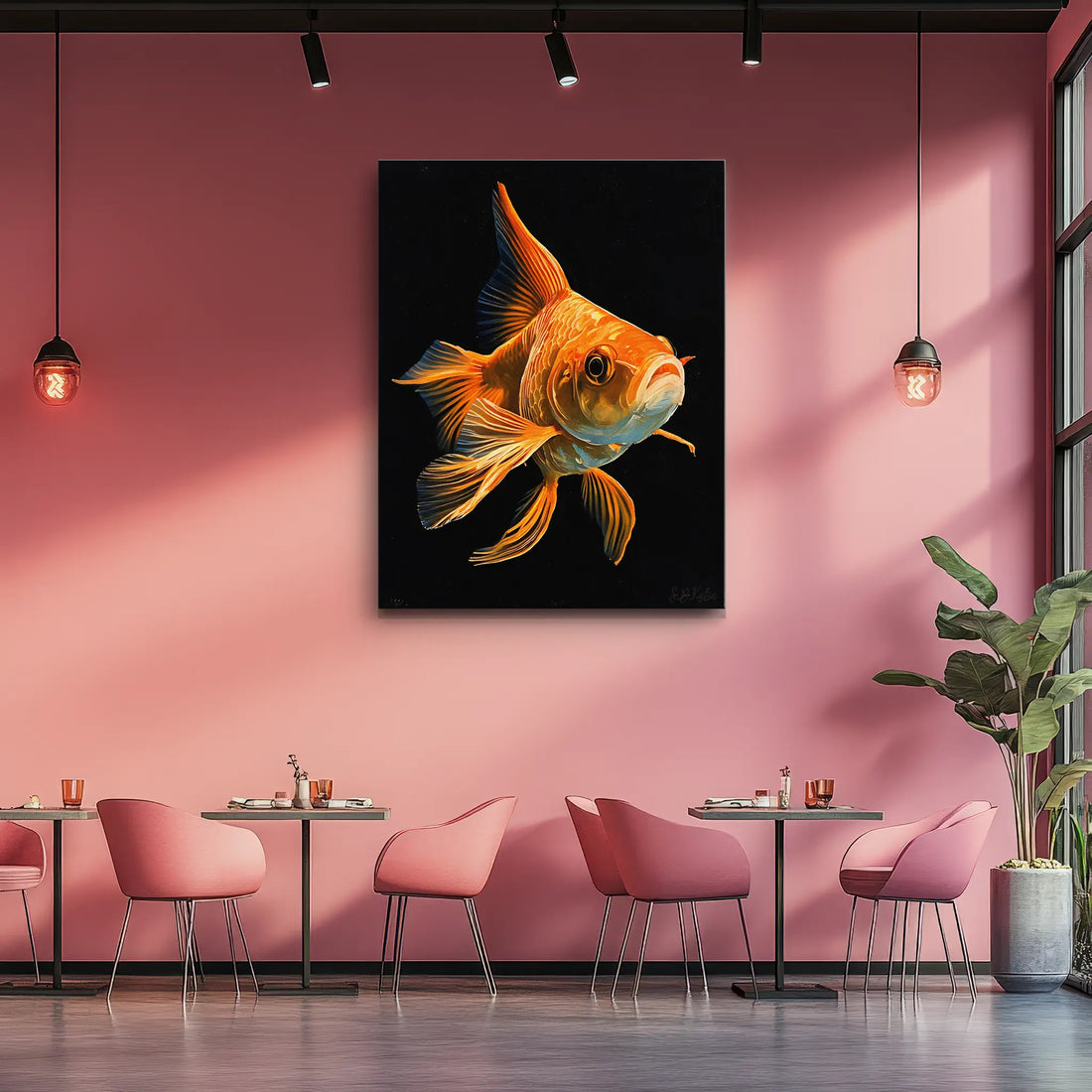 Golden Ornamental Fish Giclée Print 451012 Visual Wall Art AR3:4V-AR4:5V Giclée Print