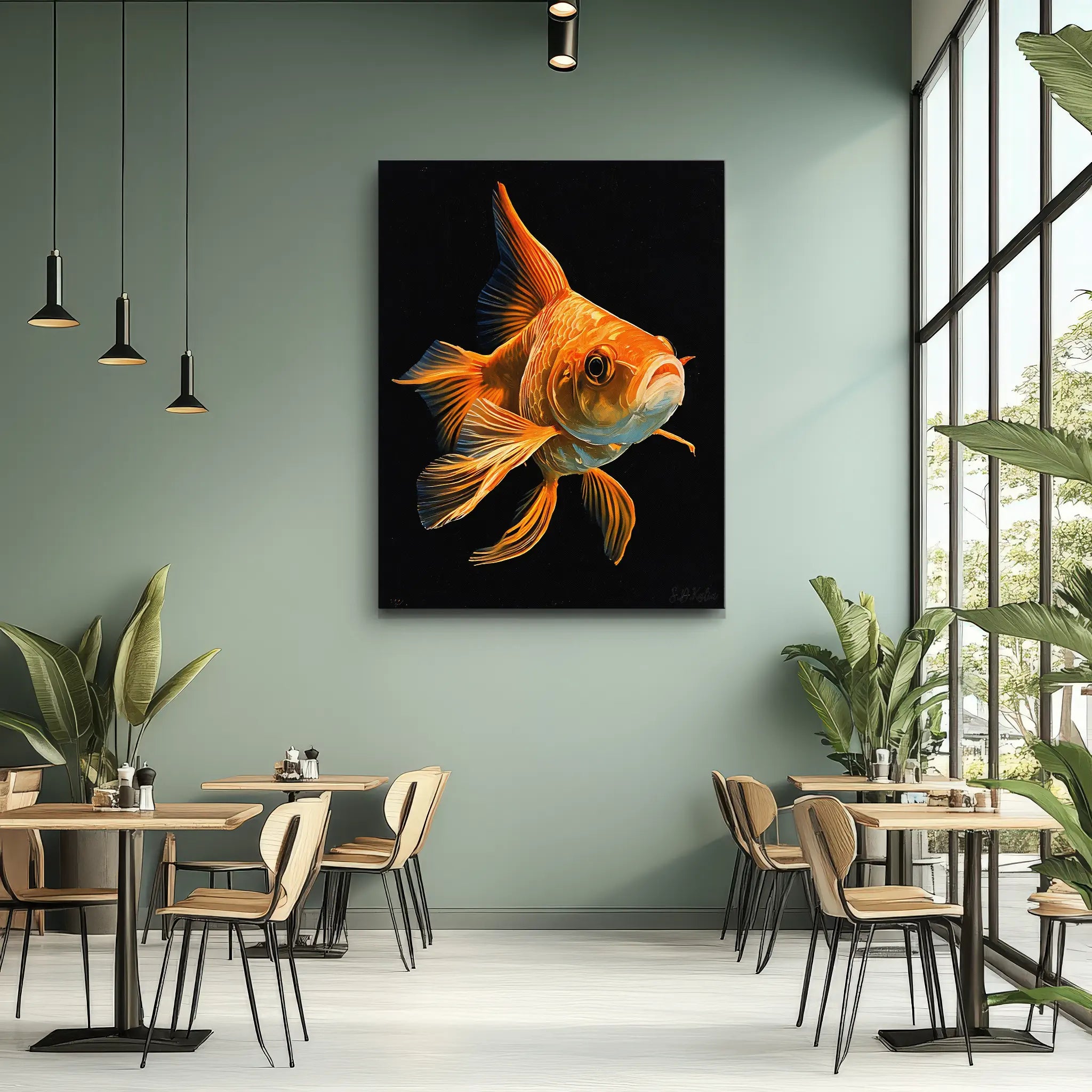 Golden Ornamental Fish Giclée Print 451012 Visual Wall Art AR3:4V-AR4:5V Giclée Print