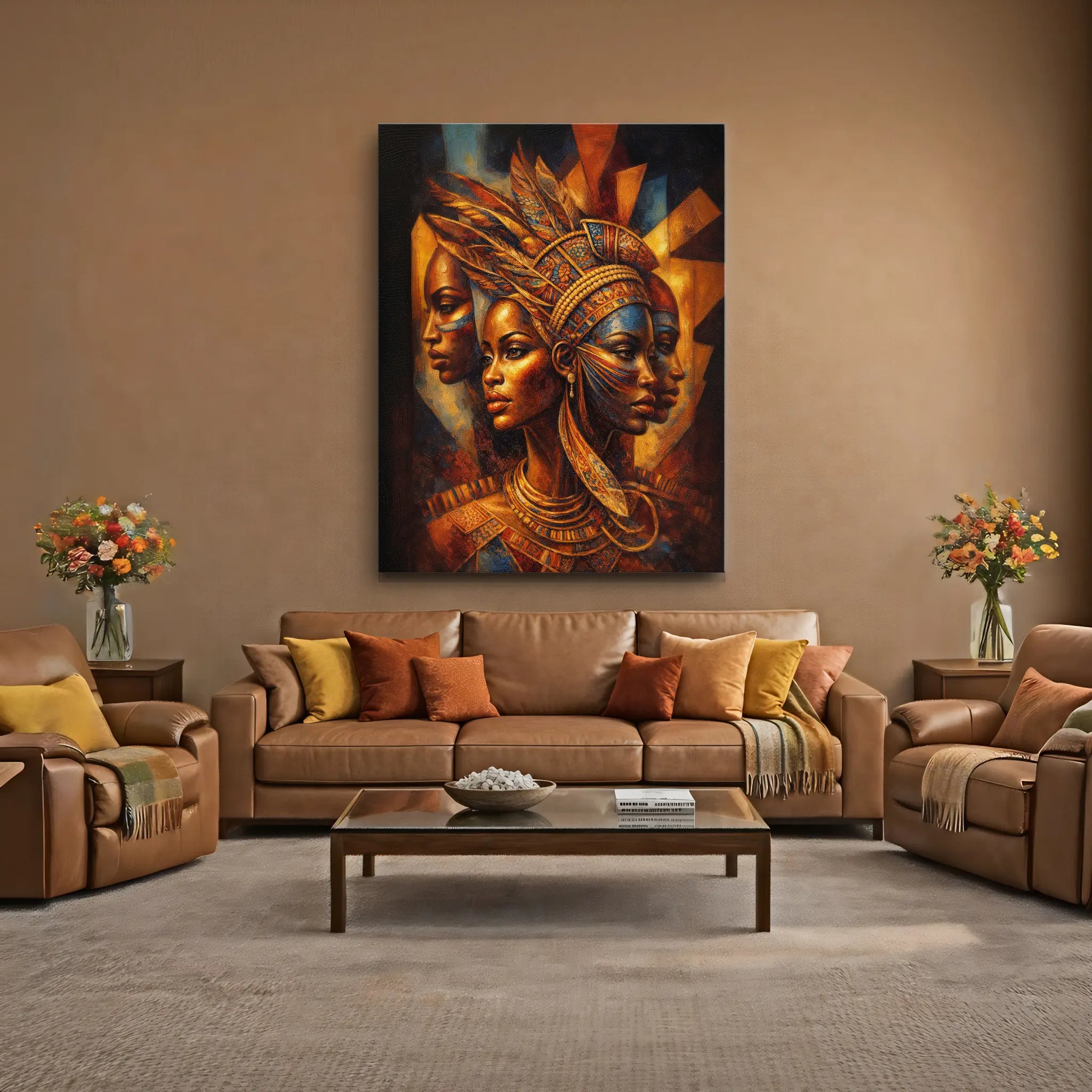 Golden Profile in Mosaic Giclée Prints 459009 Visual Wall Art AR3:4V-AR4:5V Giclée Print