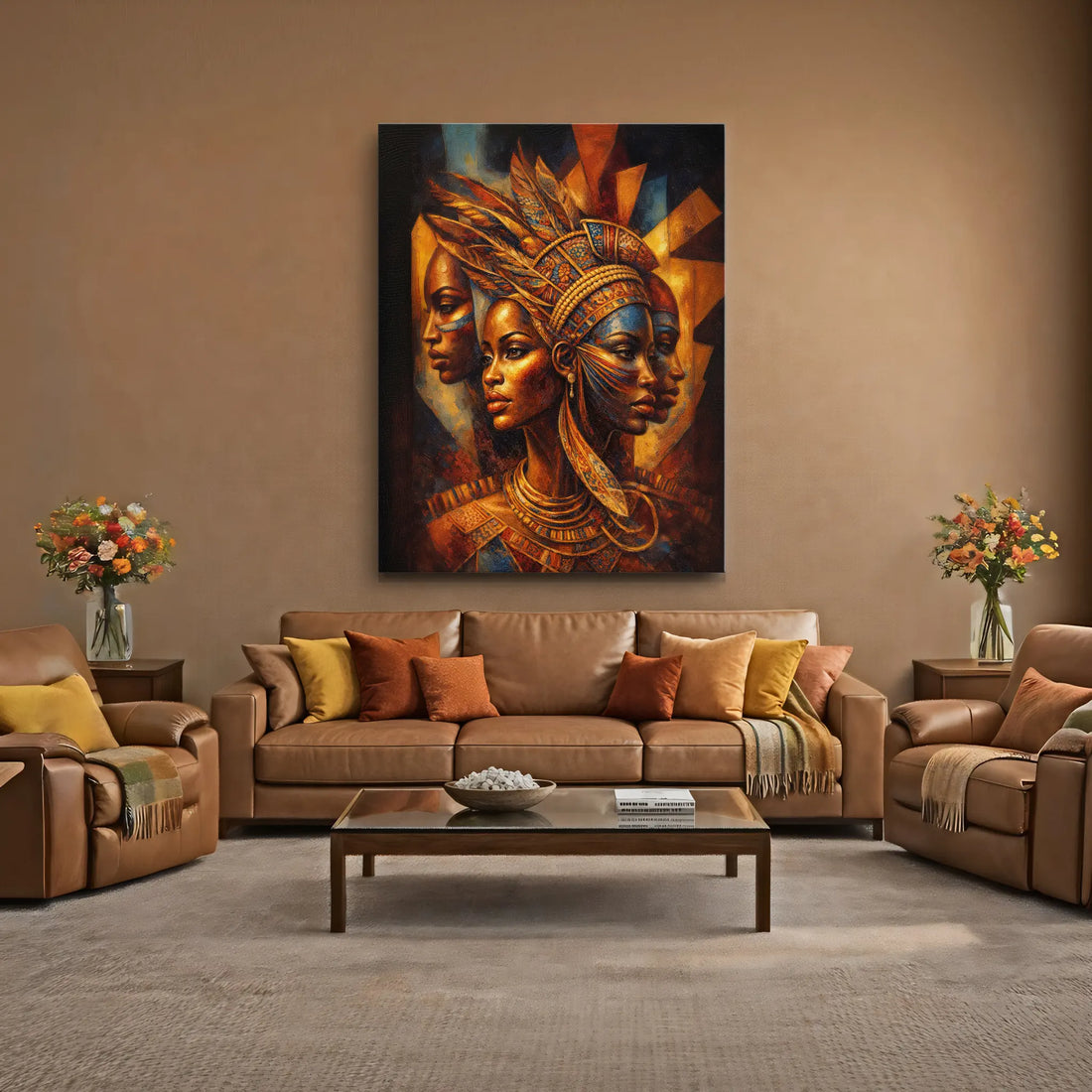 Golden Profile in Mosaic Giclée Prints 459009 Visual Wall Art AR3:4V-AR4:5V Giclée Print