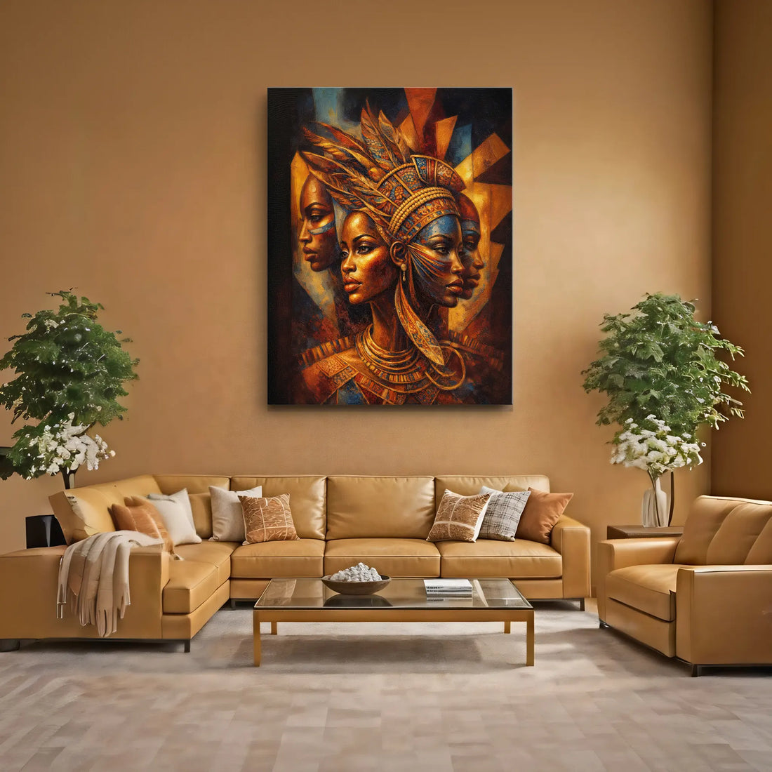 Golden Profile in Mosaic Giclée Prints 459009 Visual Wall Art AR3:4V-AR4:5V Giclée Print
