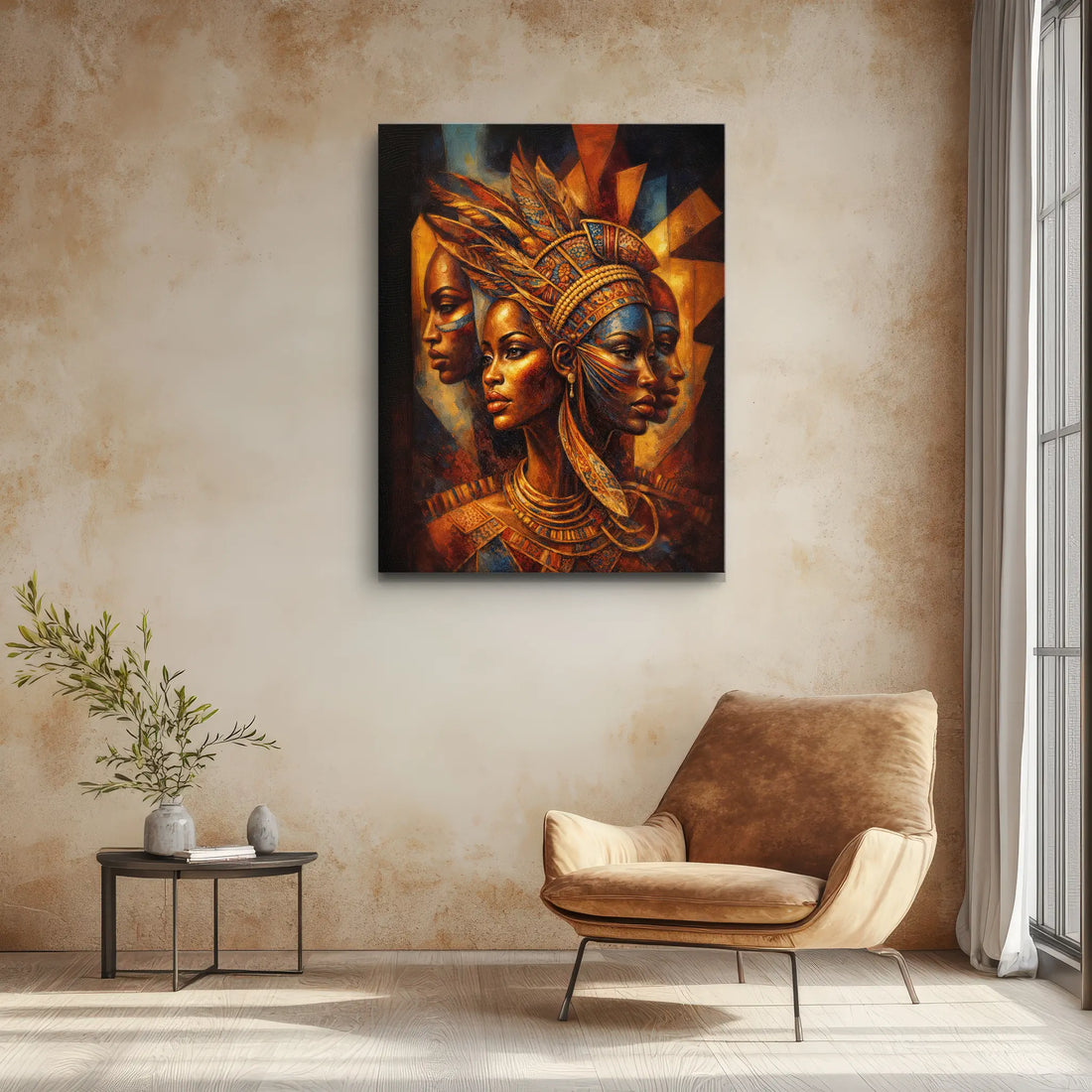 Golden Profile in Mosaic Giclée Prints 459009 Visual Wall Art AR3:4V-AR4:5V Giclée Print