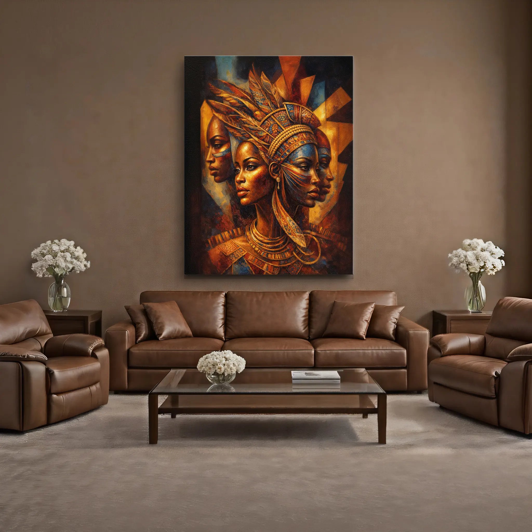 Golden Profile in Mosaic Giclée Prints 459009 Visual Wall Art AR3:4V-AR4:5V Giclée Print