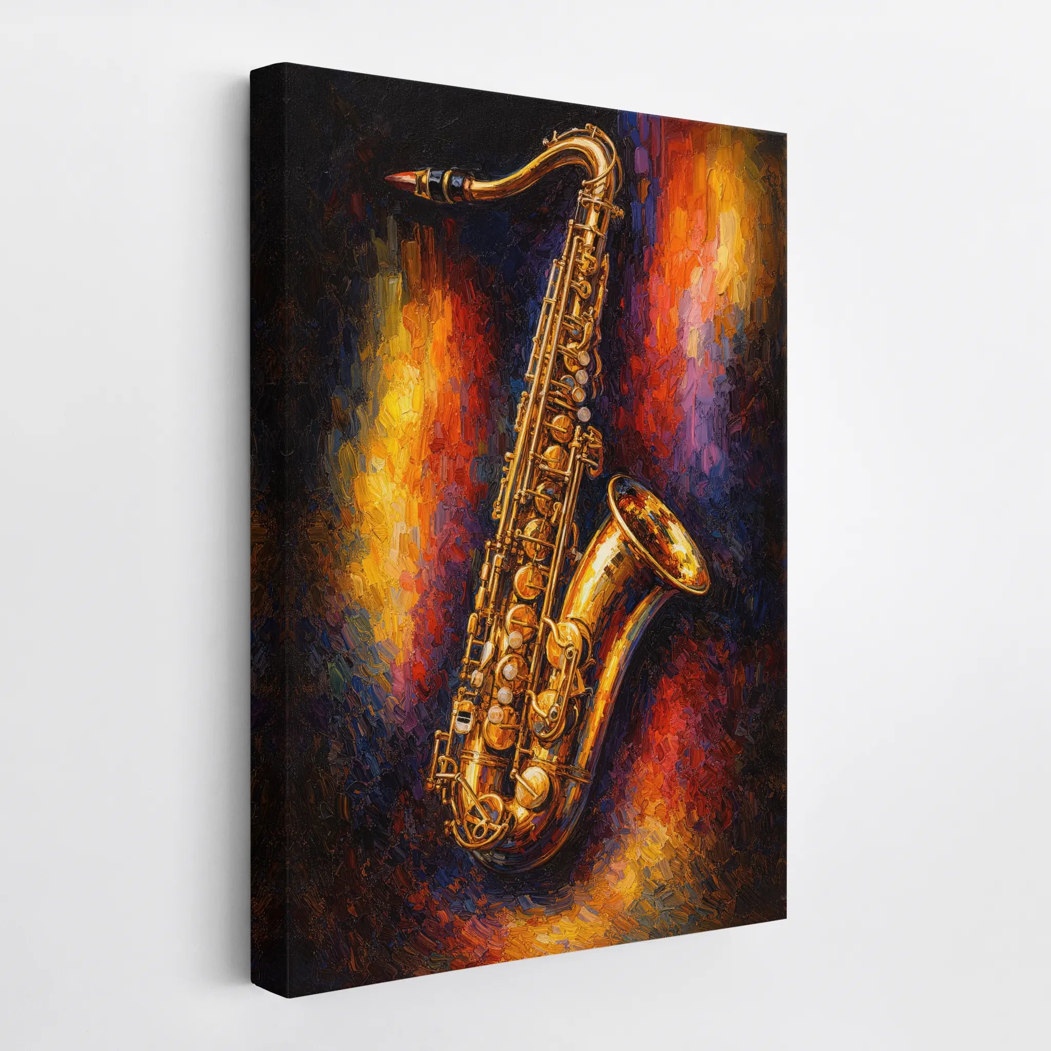 Golden Saxophone on Abstract Glow Giclée Print 235009 Visual Wall Art AR2:3V Giclée Print